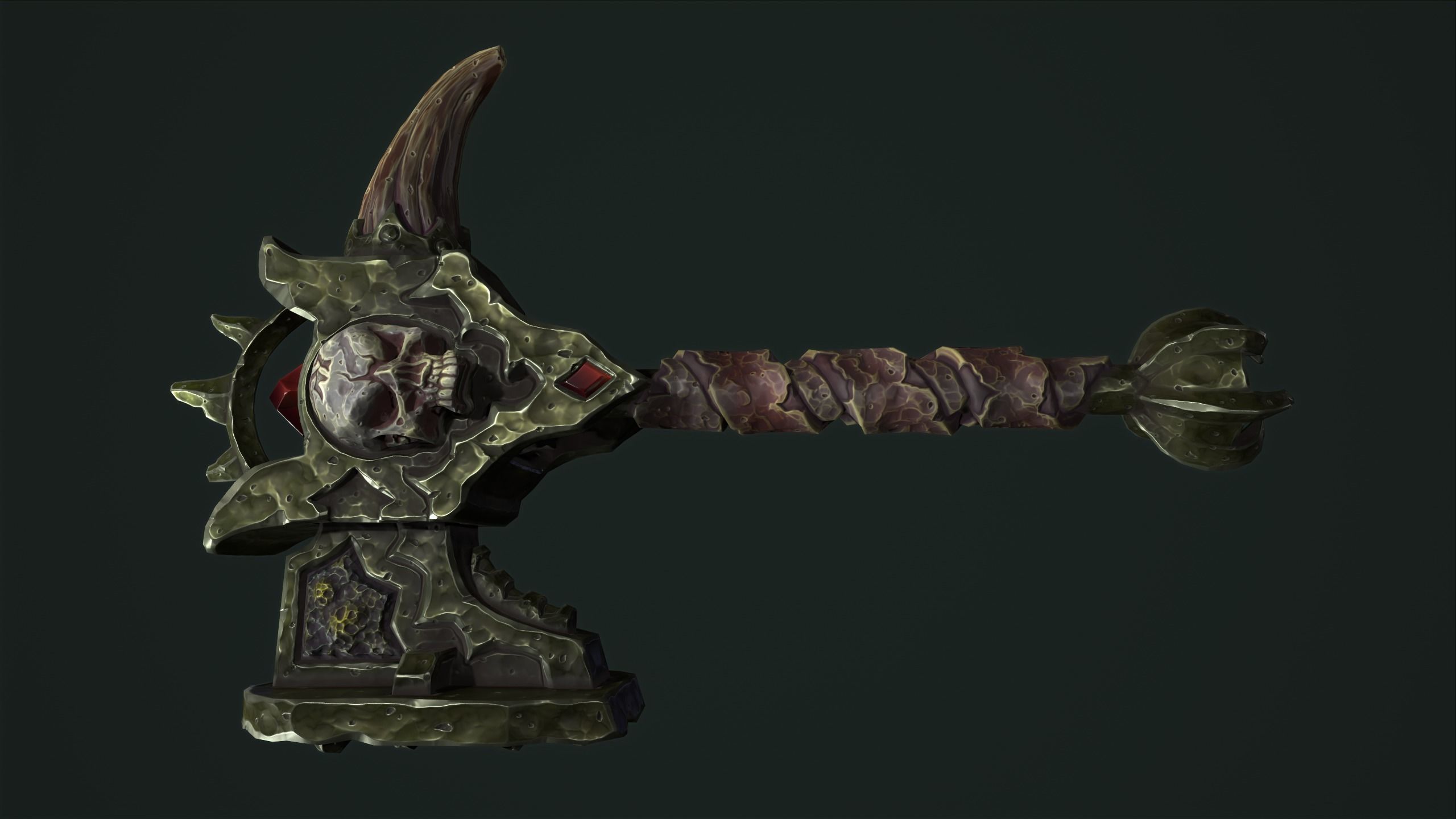 Undead battle-hammer Low-poly 3D model_13