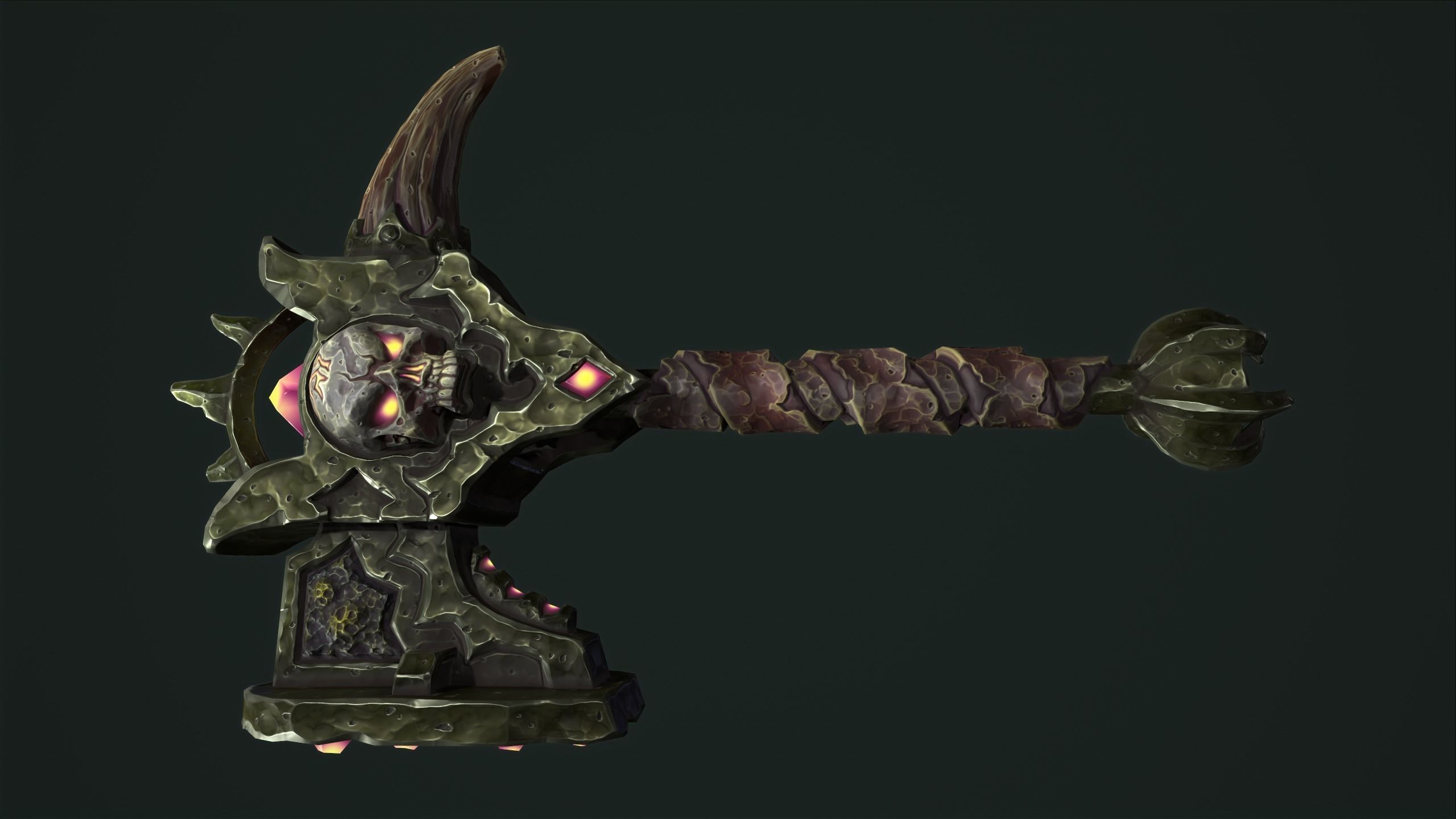 Undead battle-hammer Low-poly 3D model_14