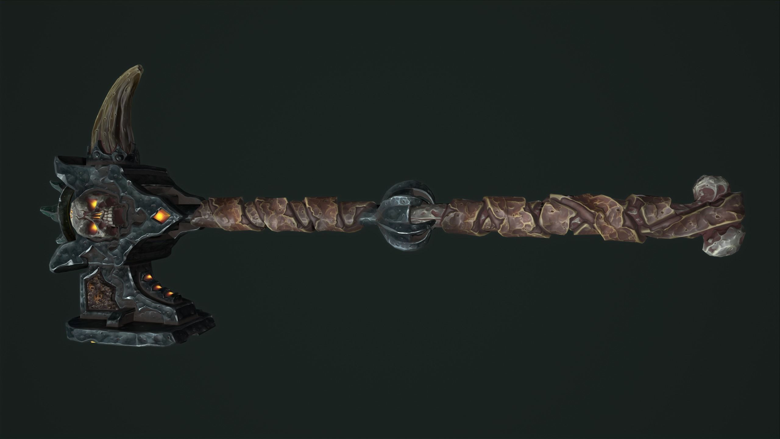 Undead battle-hammer Low-poly 3D model_22