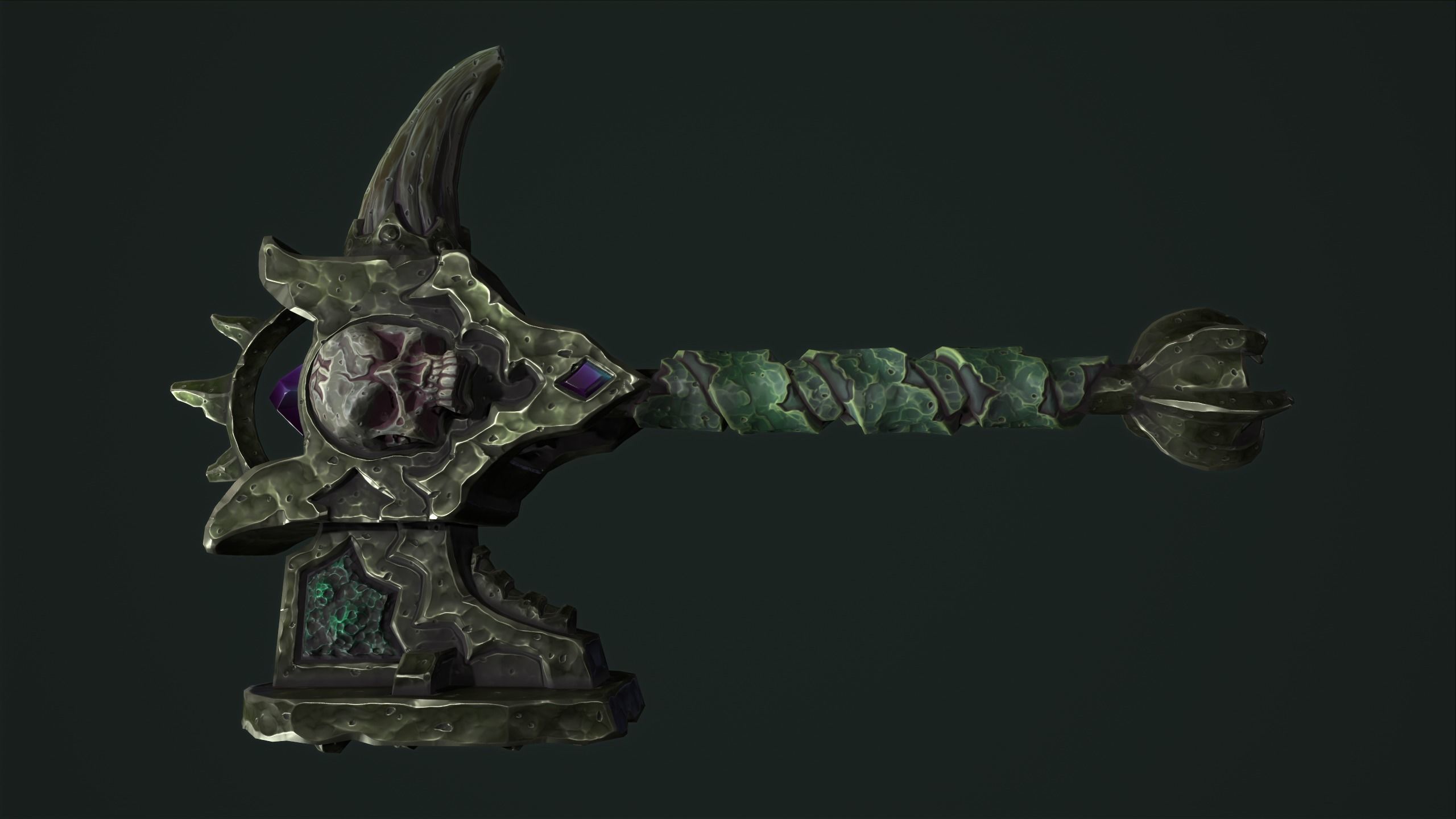 Undead battle-hammer Low-poly 3D model_7