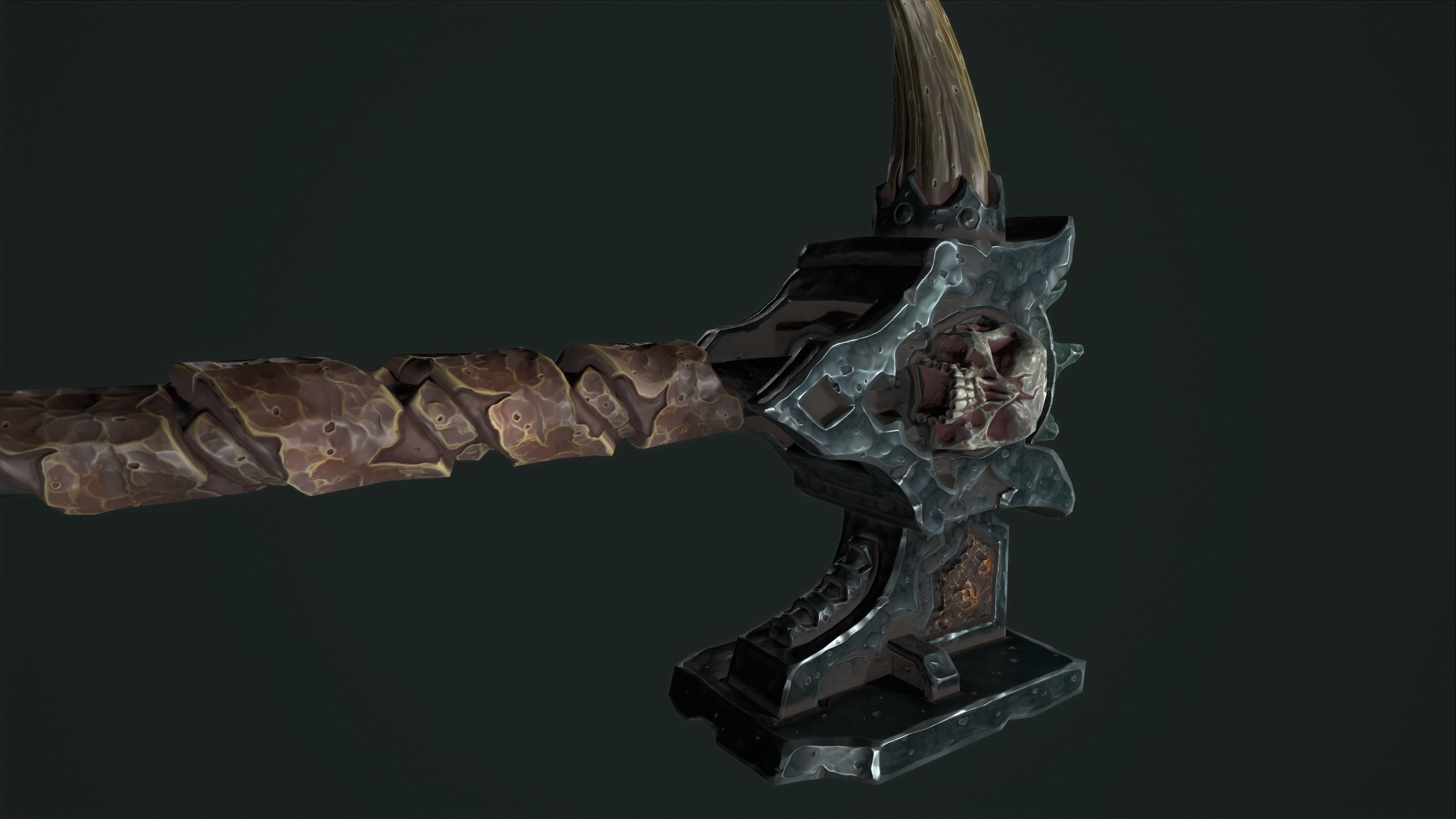 Undead battle-hammer Low-poly 3D model_21