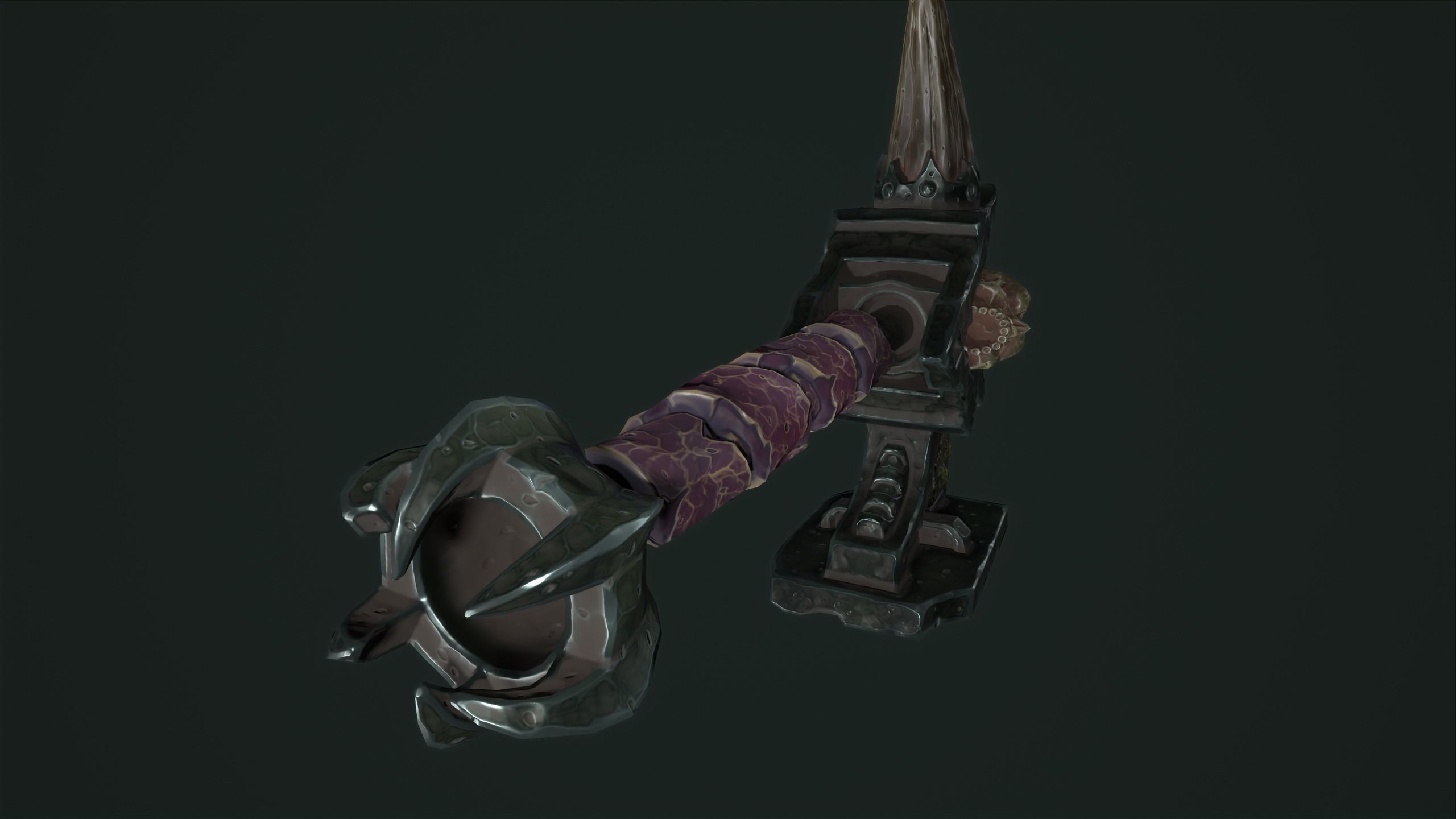 Undead battle-hammer Low-poly 3D model_20