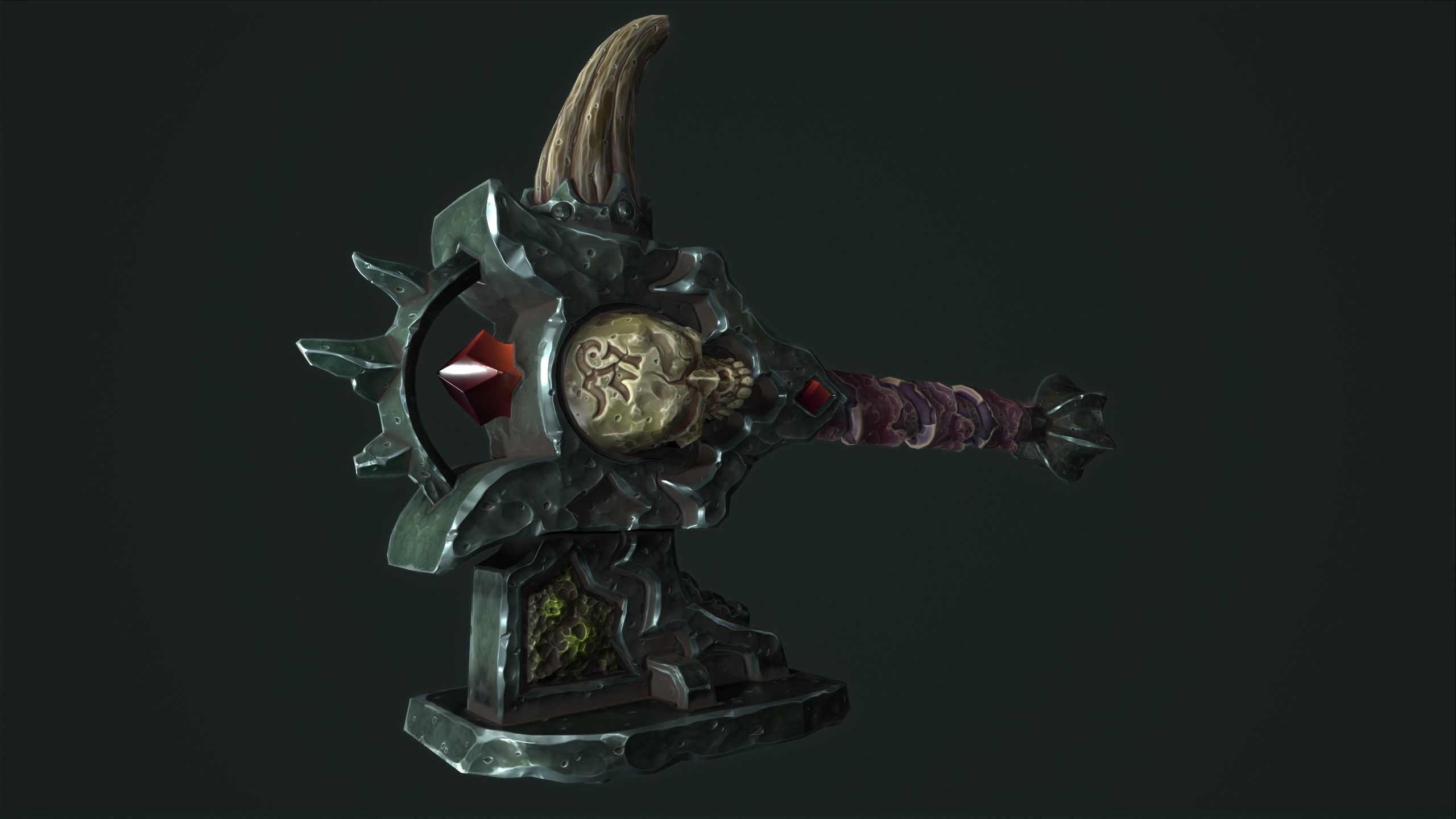 Undead battle-hammer Low-poly 3D model_16