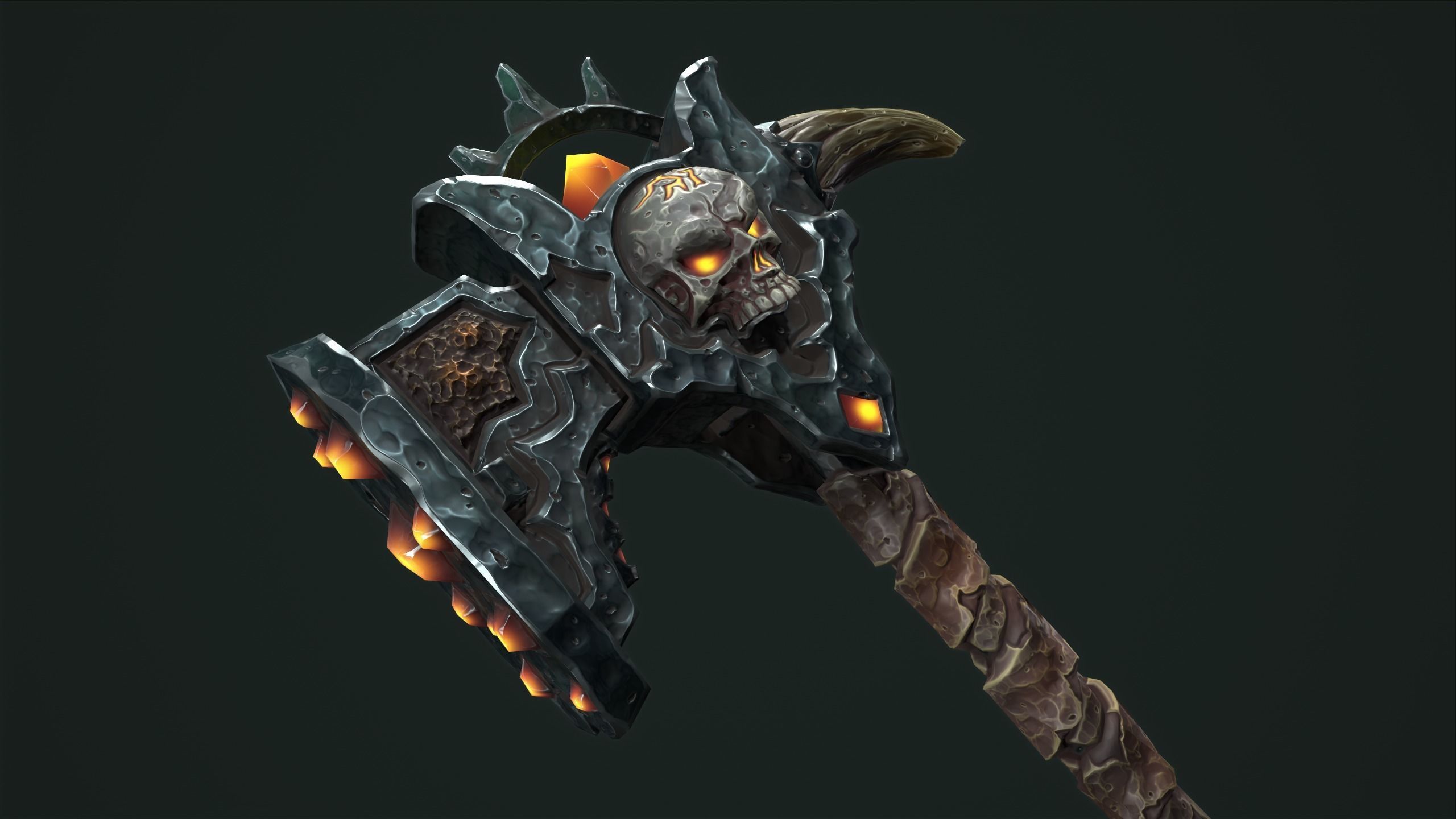 Undead battle-hammer Low-poly 3D model_29