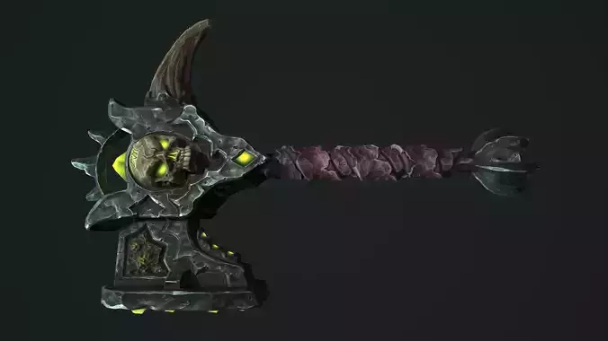 Undead battle-hammer Low-poly 3D model