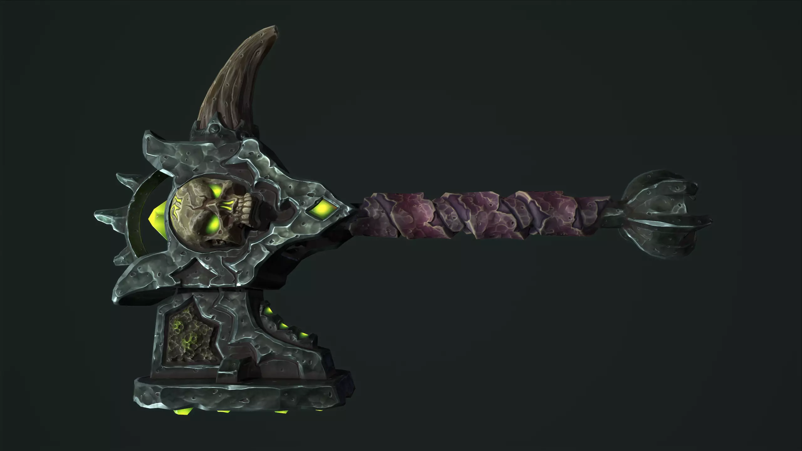 Undead battle-hammer Low-poly 3D model_0