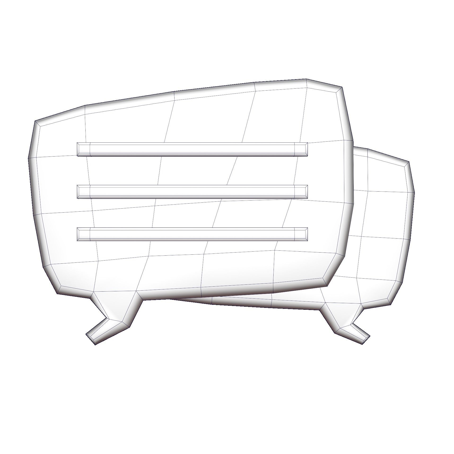 Chat Bubble 1 Low-poly 3D model_4