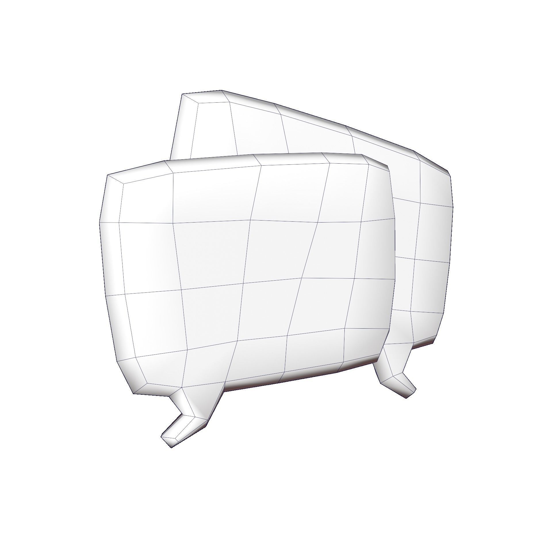 Chat Bubble 1 Low-poly 3D model_6