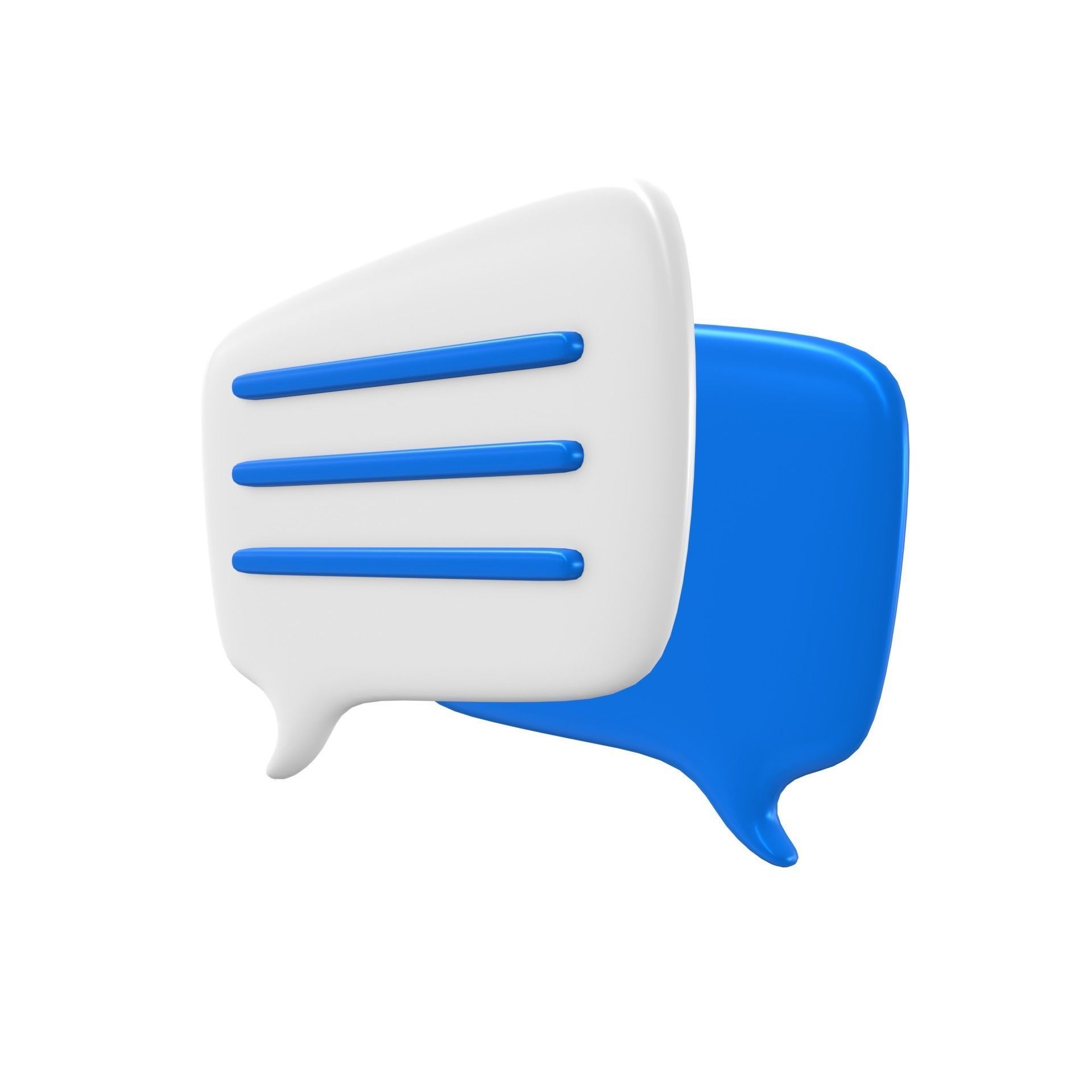 Chat Bubble 1 Low-poly 3D model_2