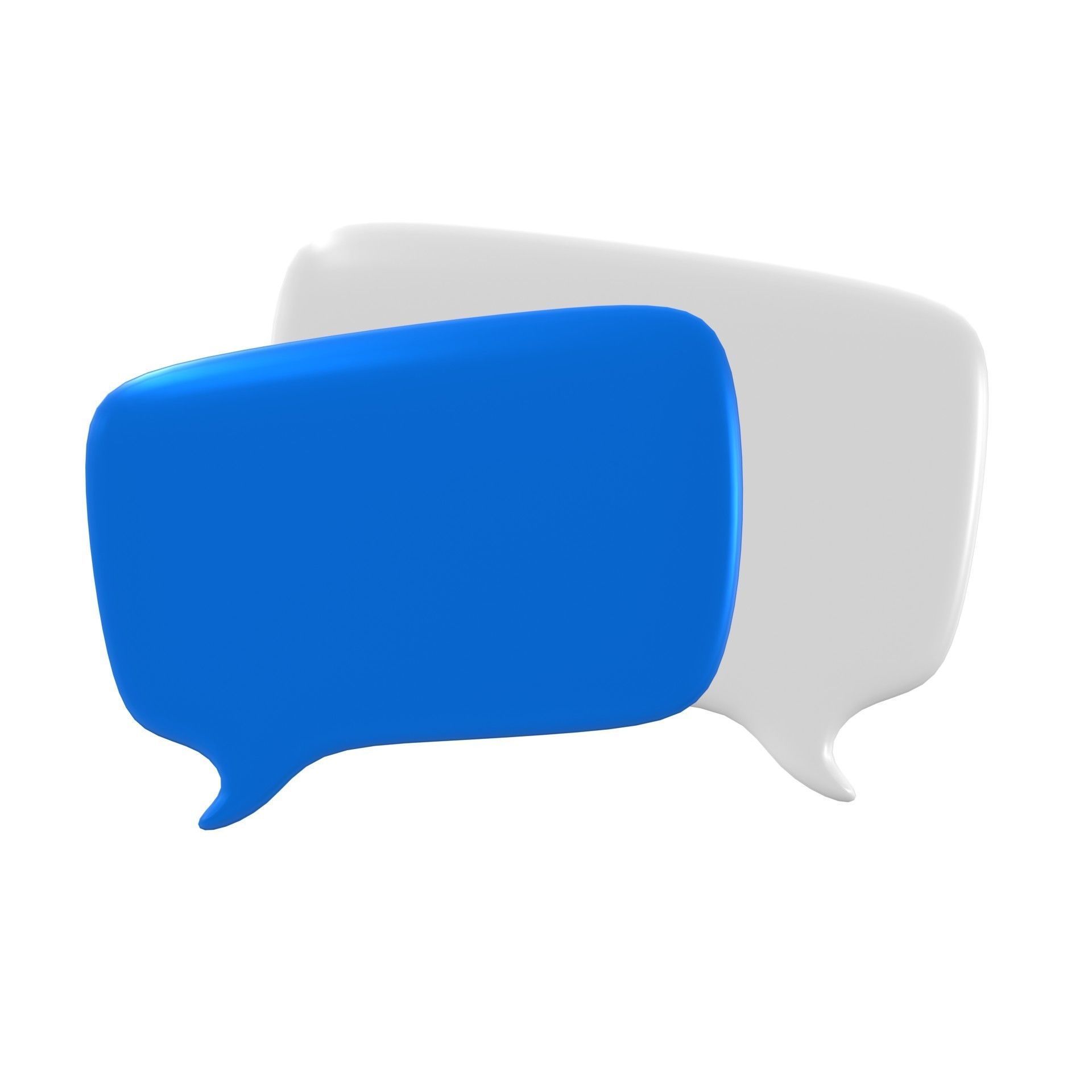 Chat Bubble 1 Low-poly 3D model_3