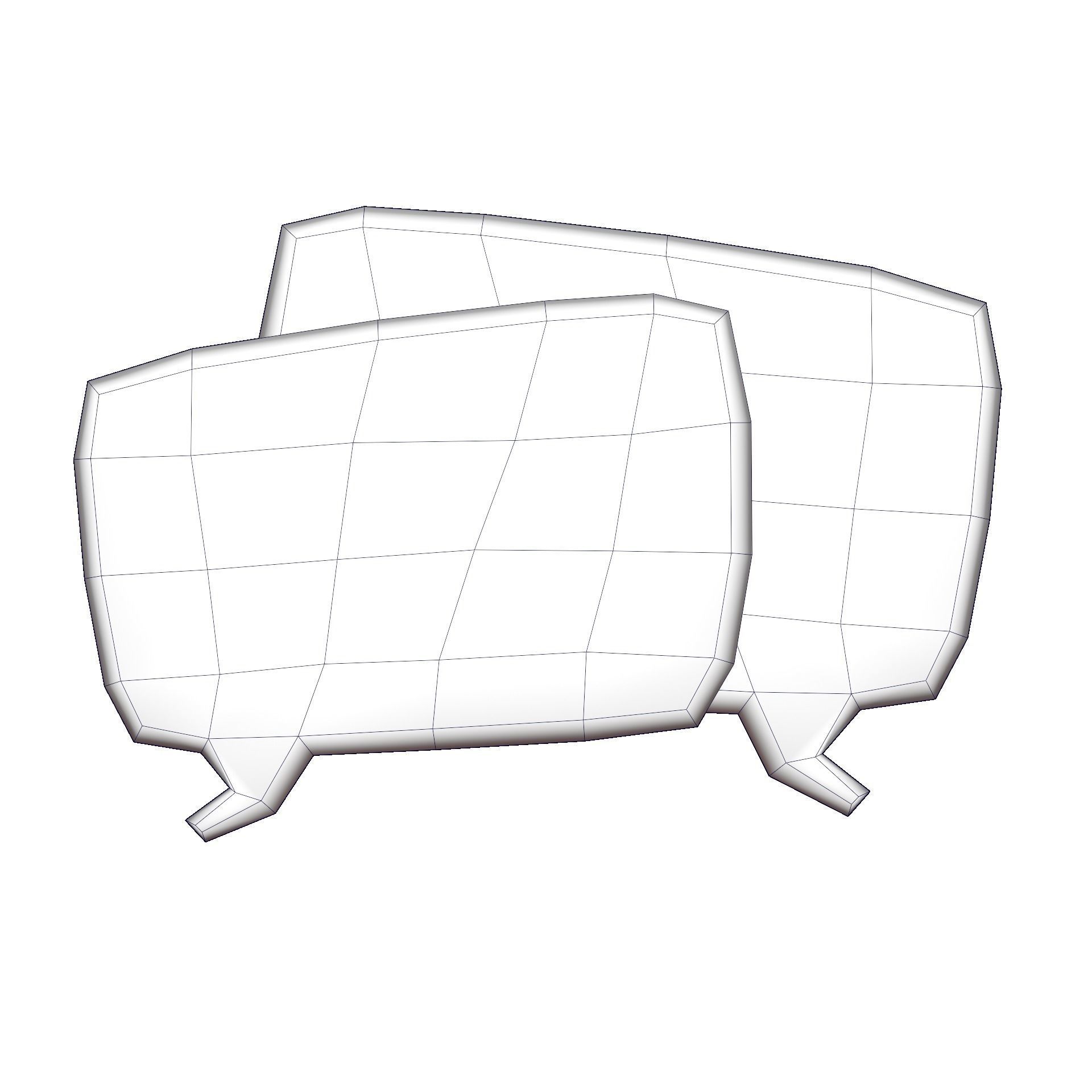 Chat Bubble 1 Low-poly 3D model_7