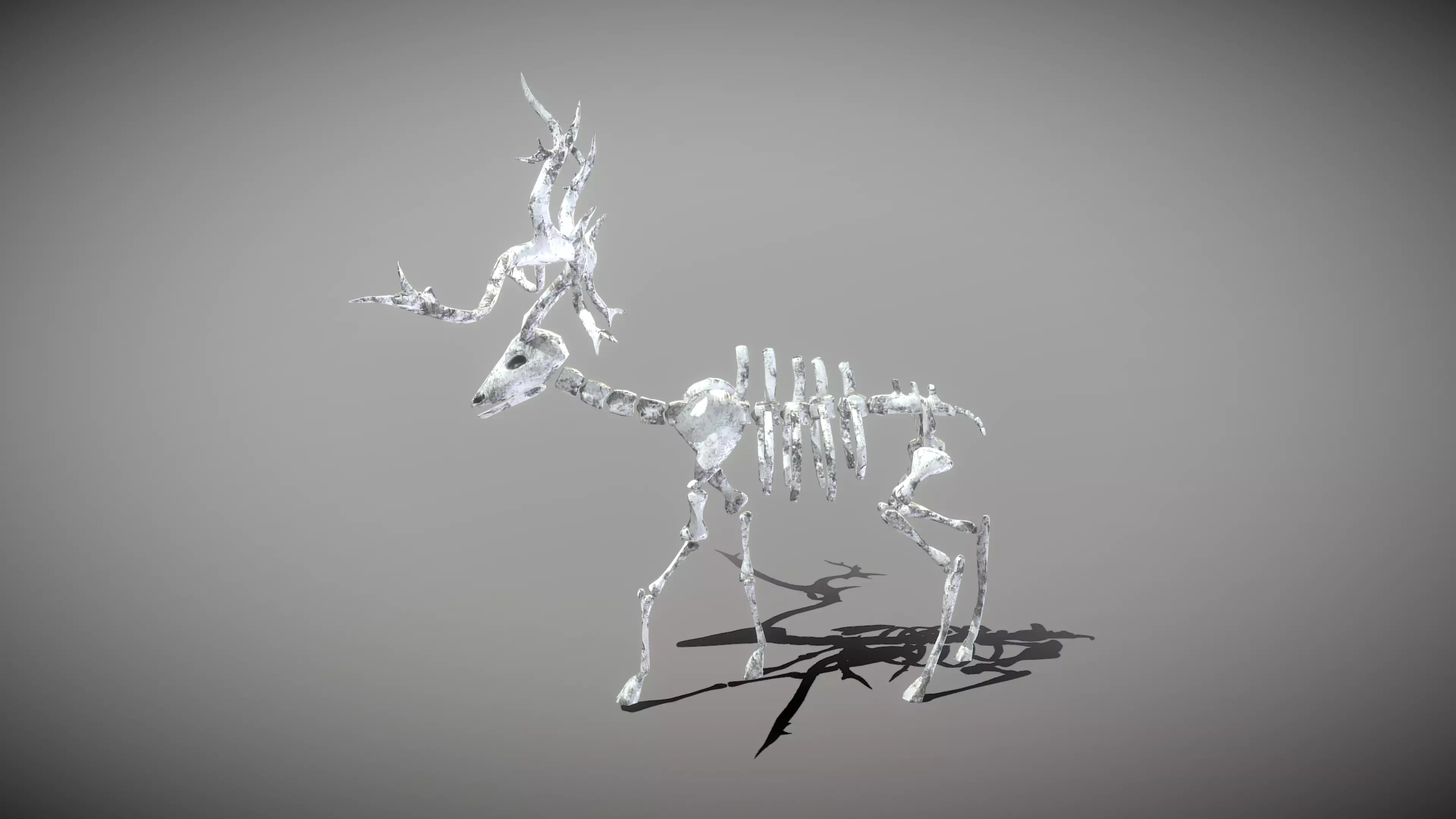 Elk Skeleton Low-poly 3D model_0