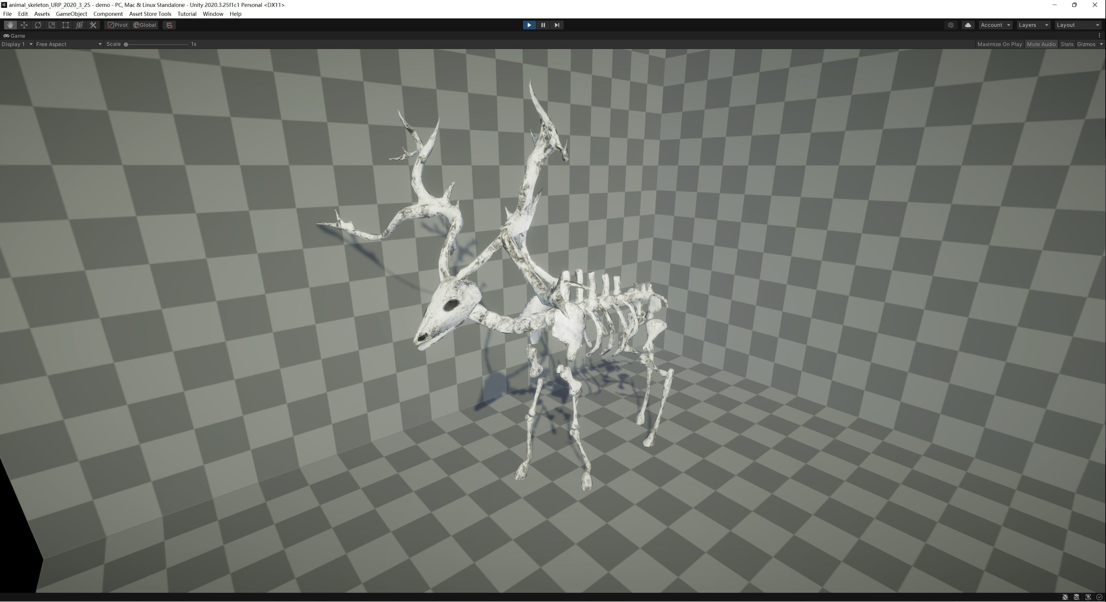 Elk Skeleton Low-poly 3D model_2