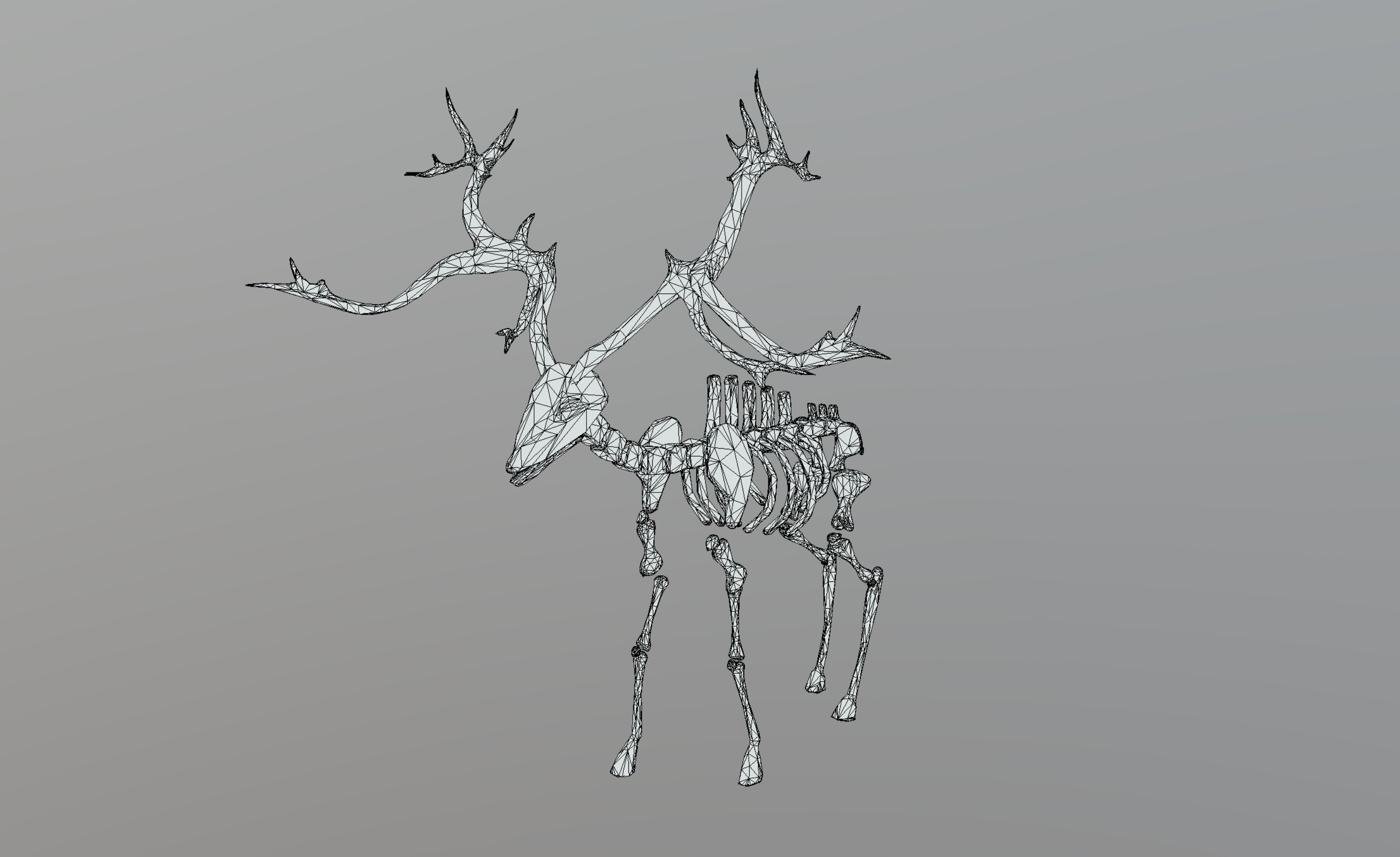 Elk Skeleton Low-poly 3D model_13
