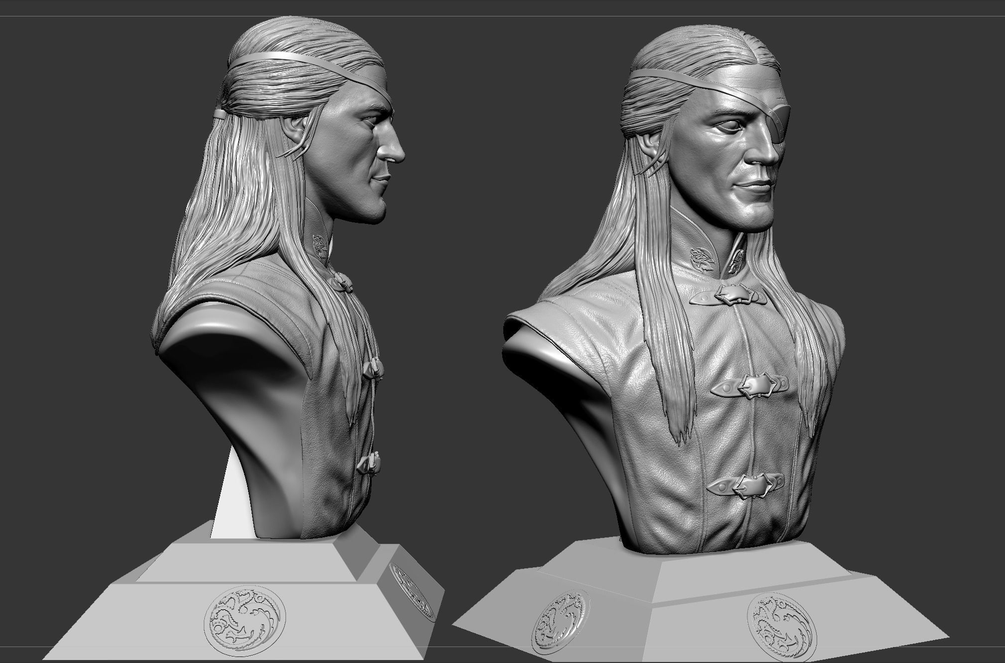 Aemond Targaryen- Ewan Mitchell Bust- House of The Dragon 3D print model_7