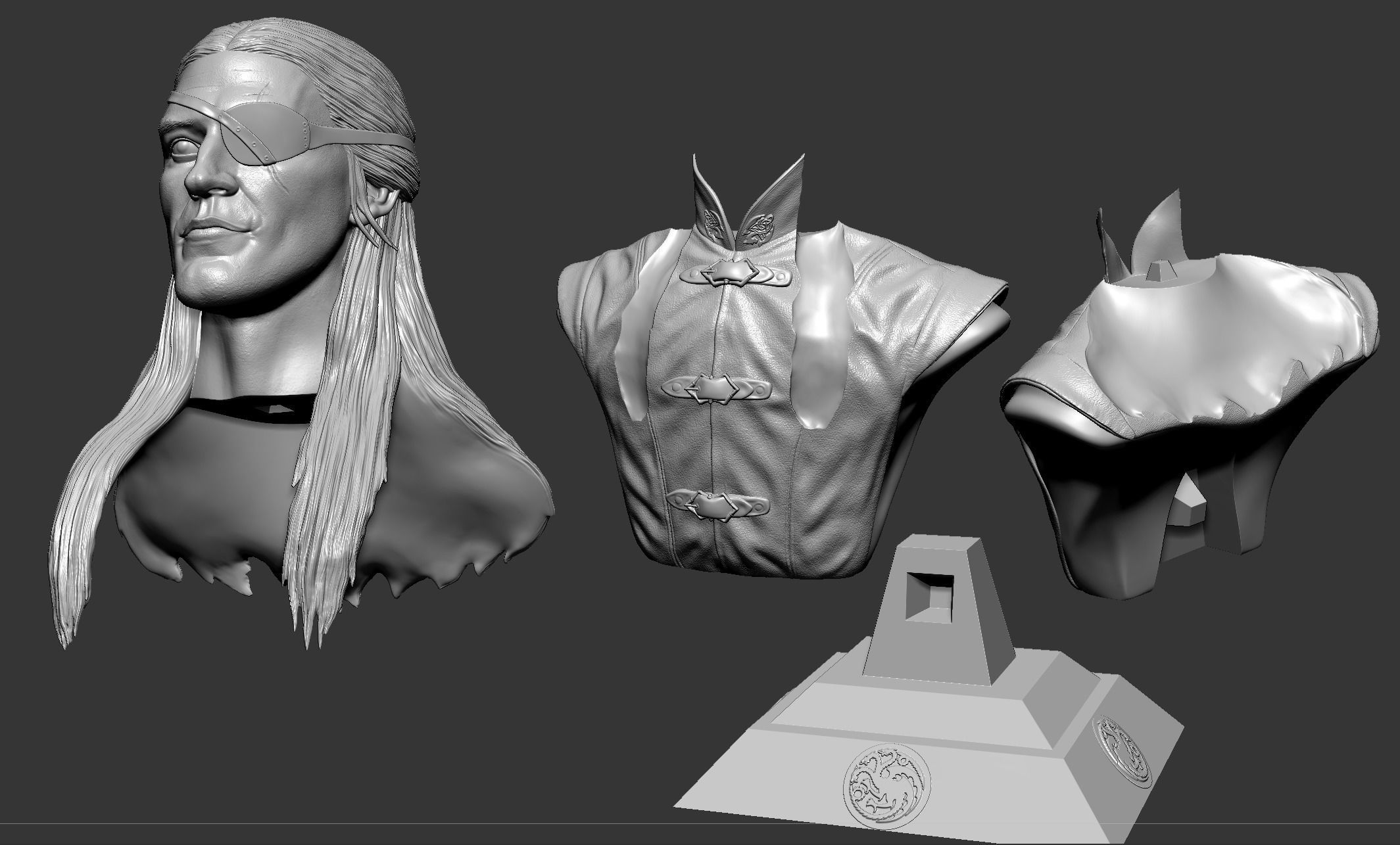 Aemond Targaryen- Ewan Mitchell Bust- House of The Dragon 3D print model_9