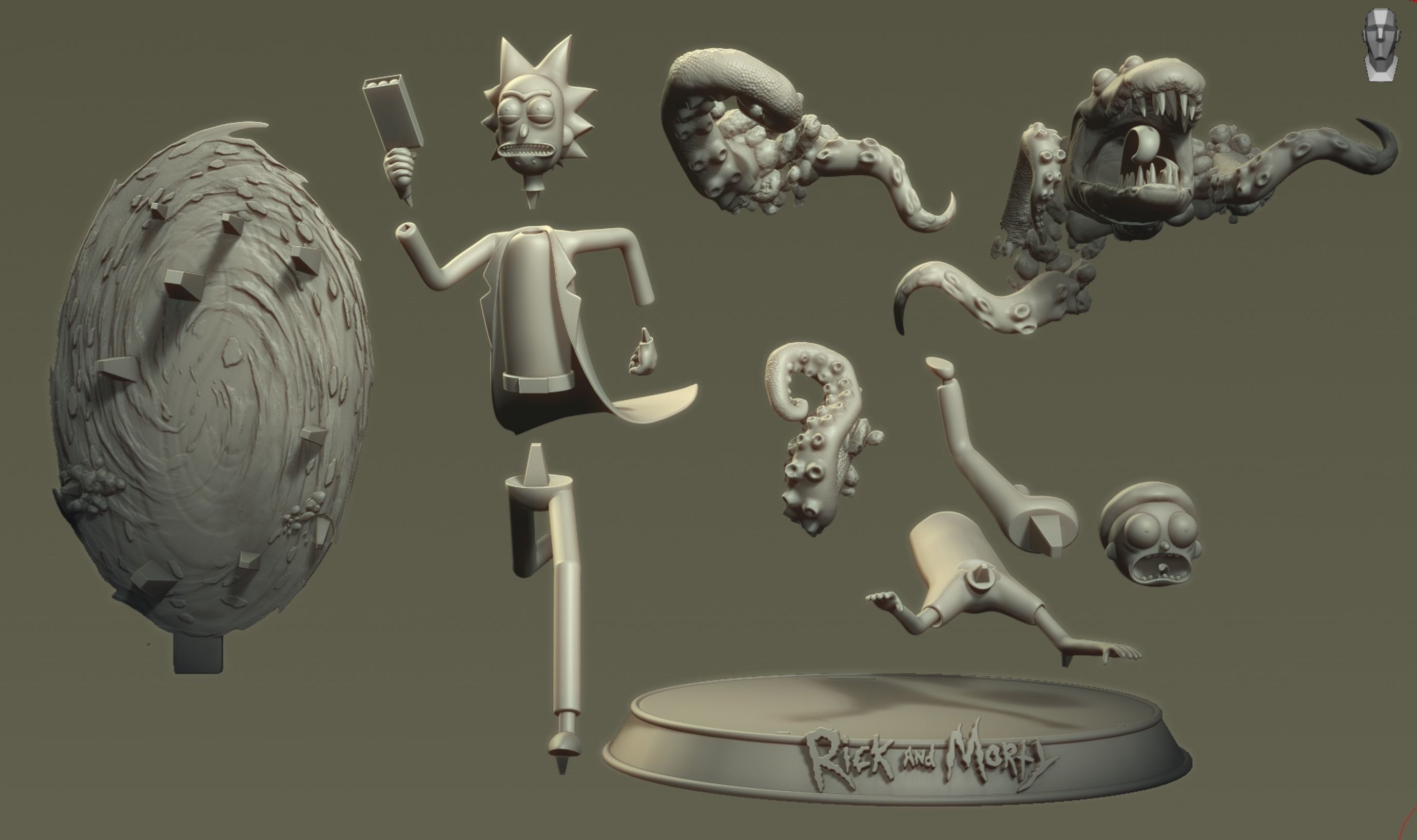 Rick and Morty - Cut and Key Miniature by 3Dhomas 3D print model_2