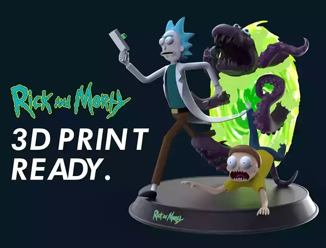 Rick and Morty - Cut and Key Miniature by 3Dhomas 3D print model