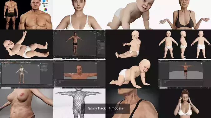 family Pack 3D Model Collection