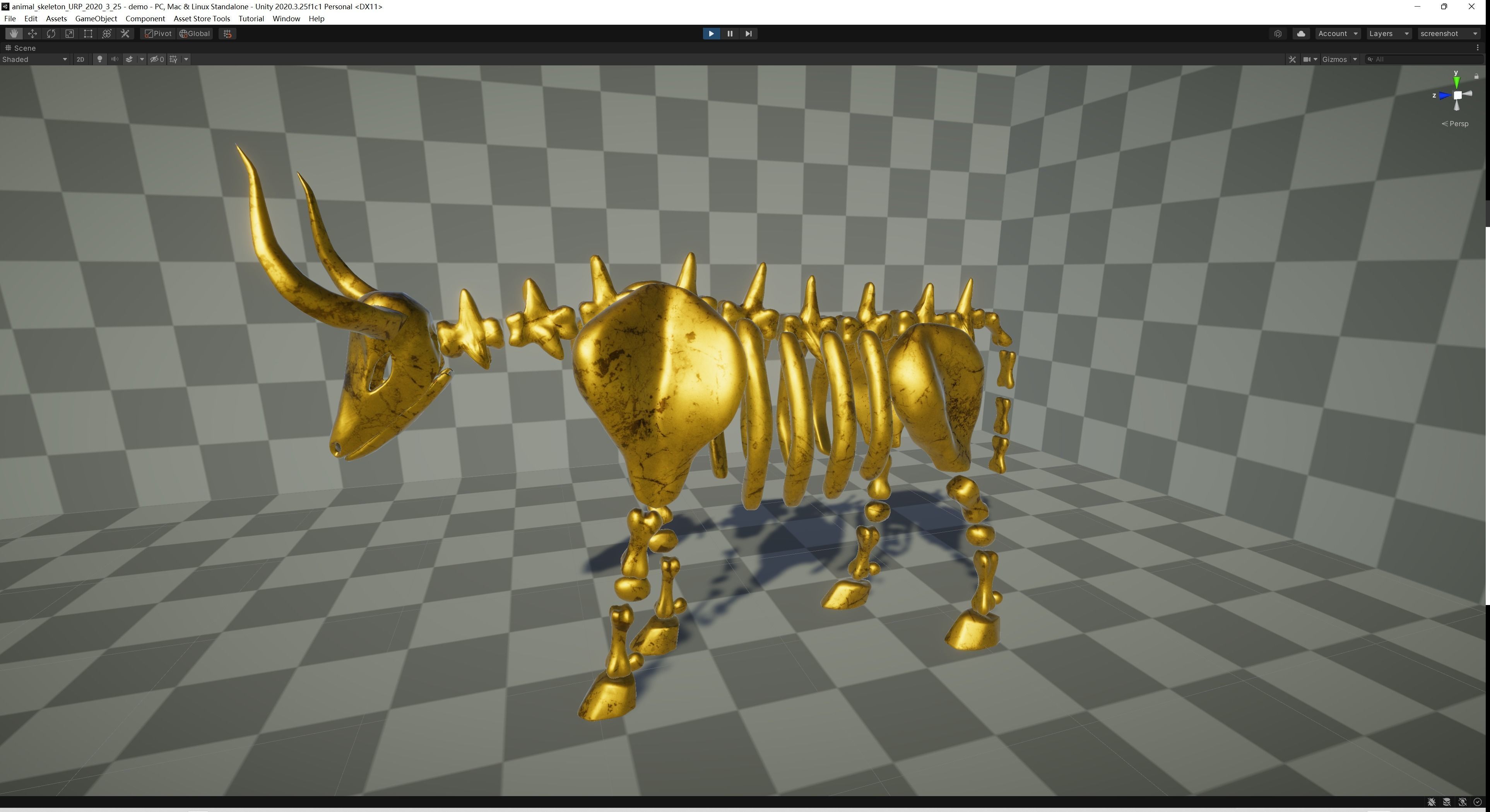 Bull Skeleton Low-poly 3D model_4