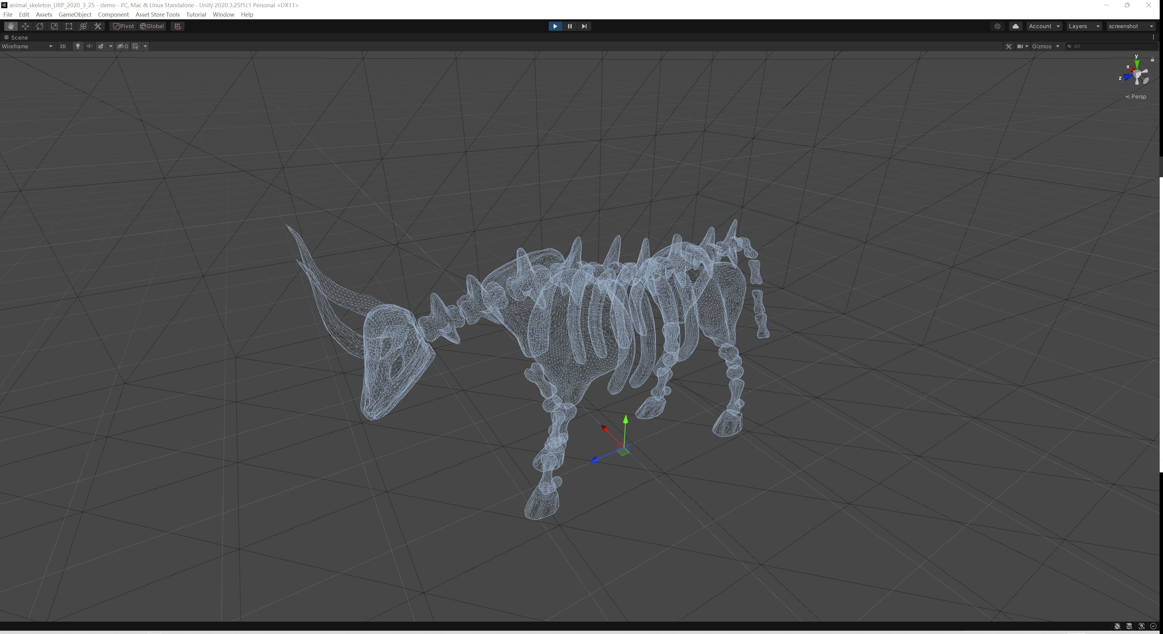 Bull Skeleton Low-poly 3D model_8