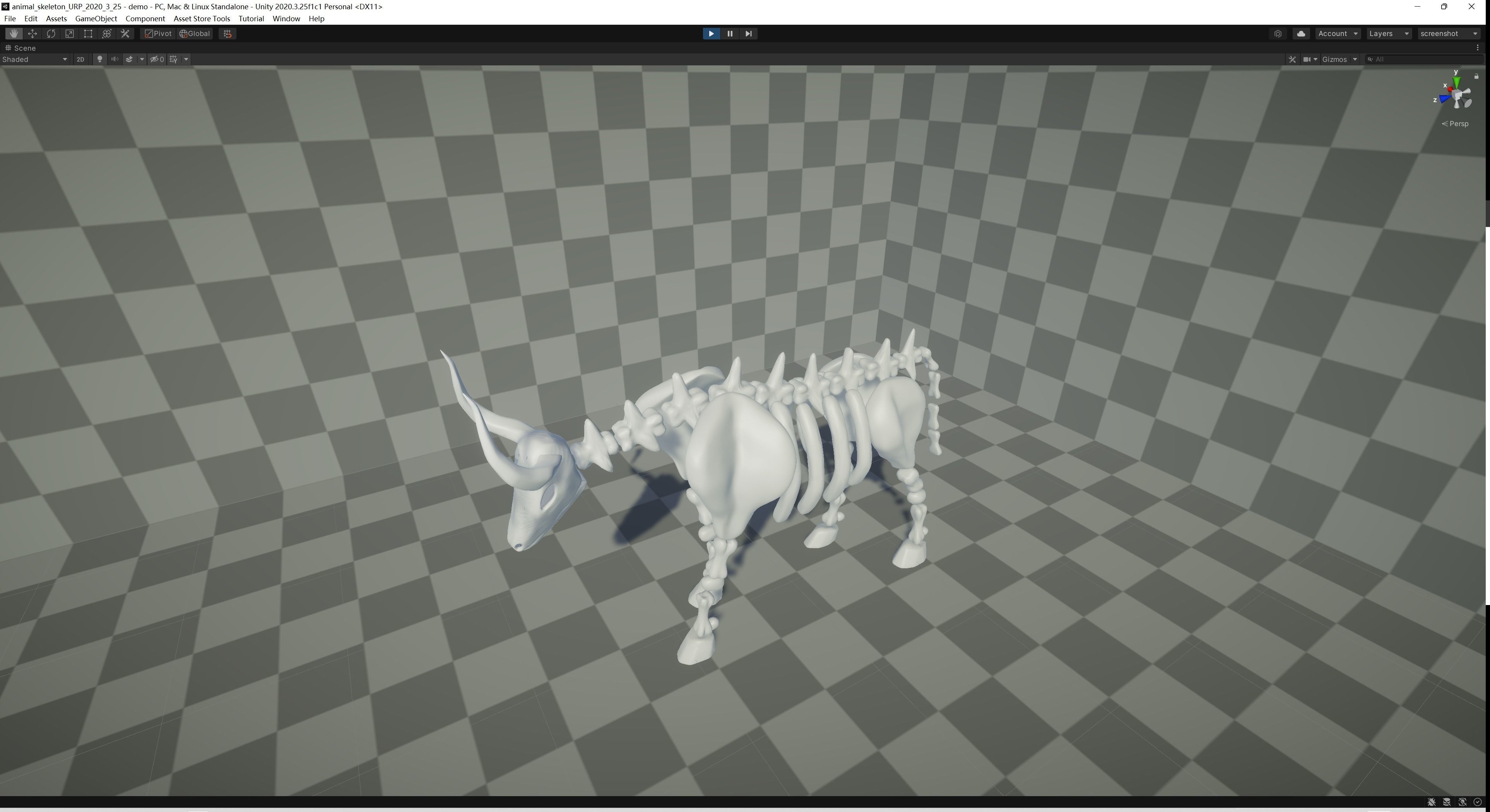 Bull Skeleton Low-poly 3D model_6
