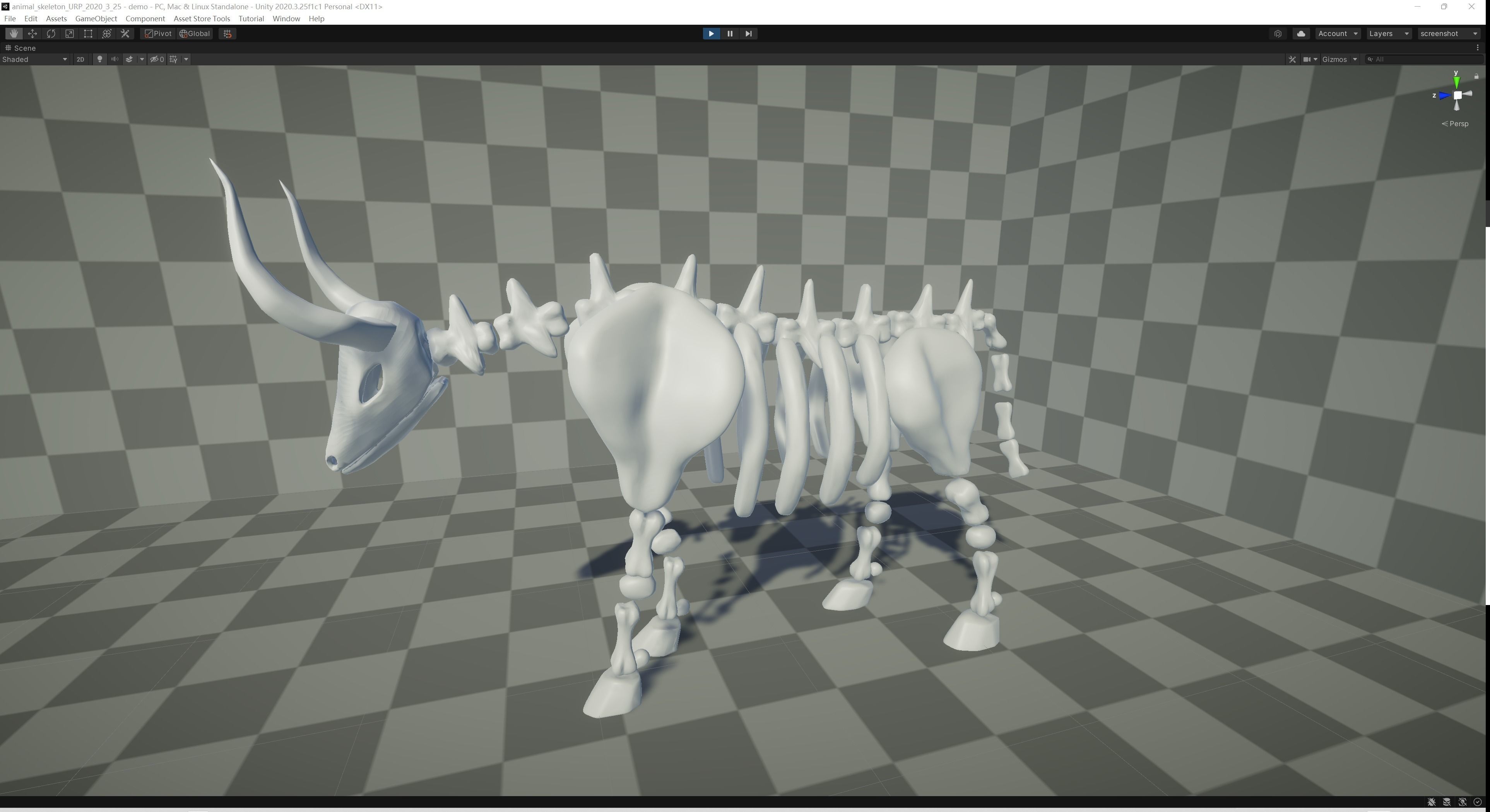 Bull Skeleton Low-poly 3D model_5