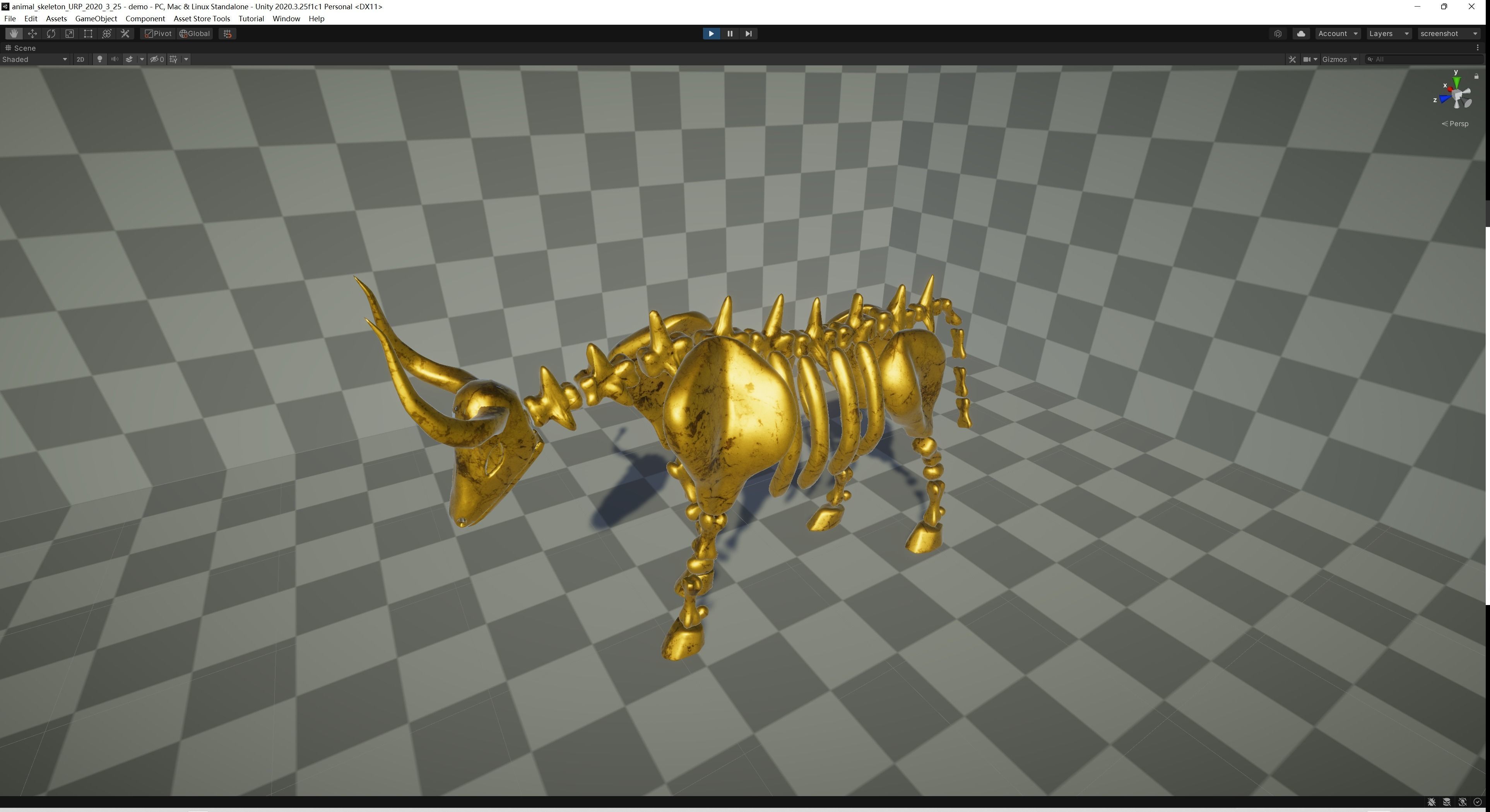 Bull Skeleton Low-poly 3D model_7
