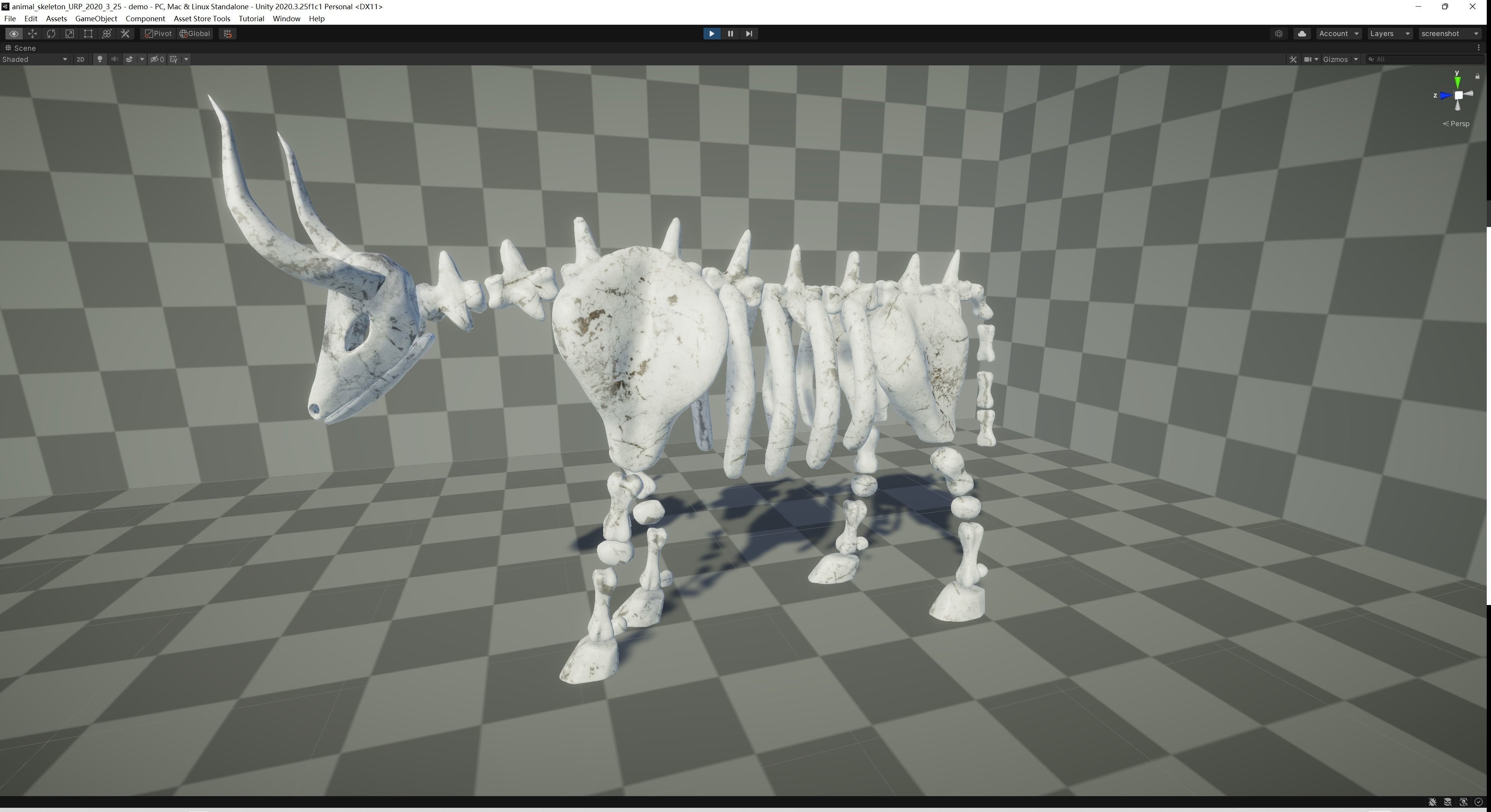 Bull Skeleton Low-poly 3D model_2