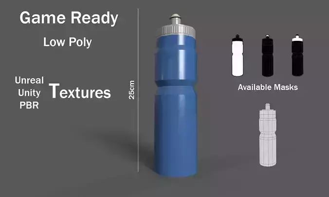 Bottle- Lowpoly bottle with cap Low-poly 3D model