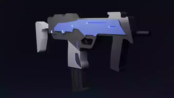 Game Ready Stylised Rigged Sci-Fi SMG Gun