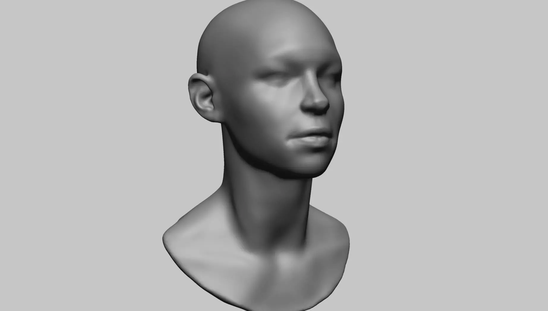 Base Female Head A 3D model_0