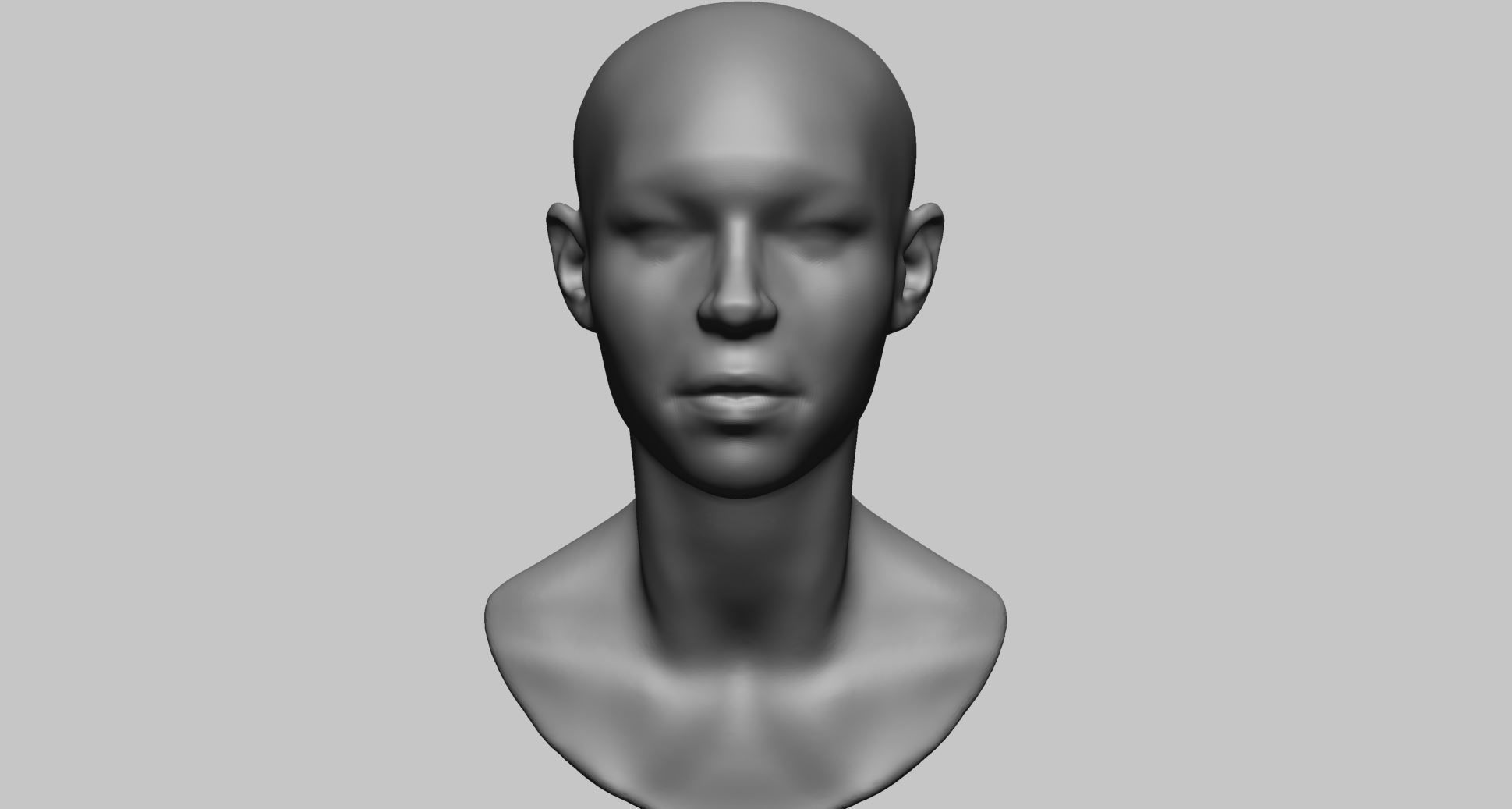 Base Female Head A 3D model_6