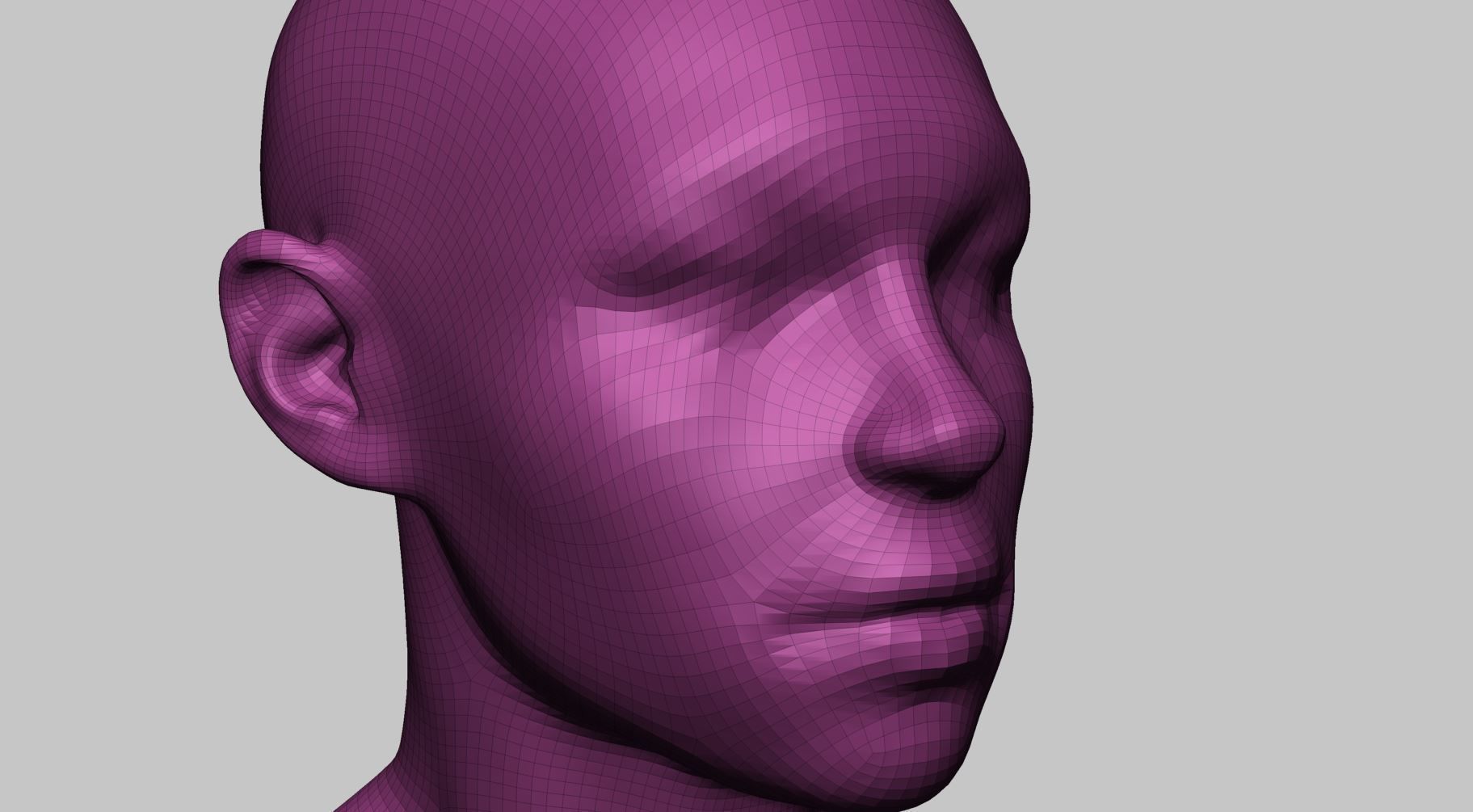 Base Female Head A 3D model_9