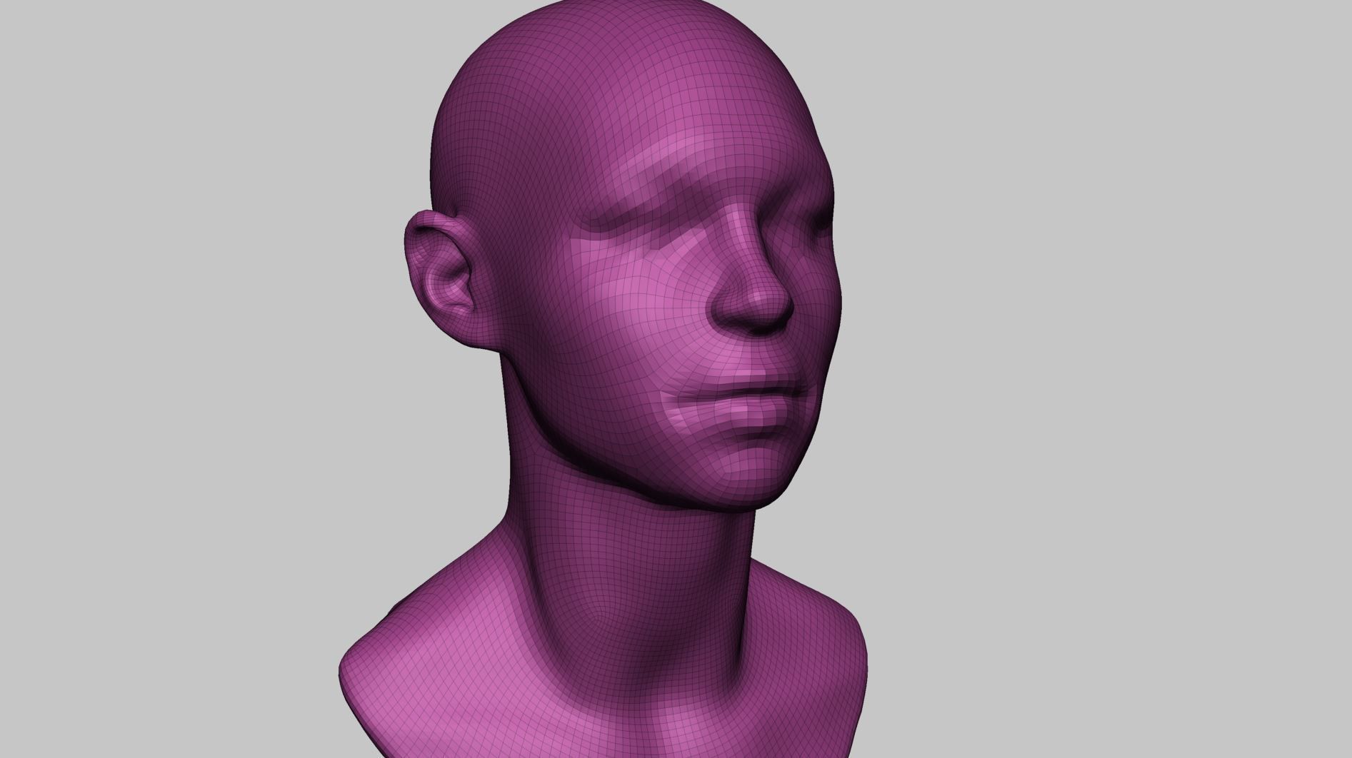 Base Female Head A 3D model_8