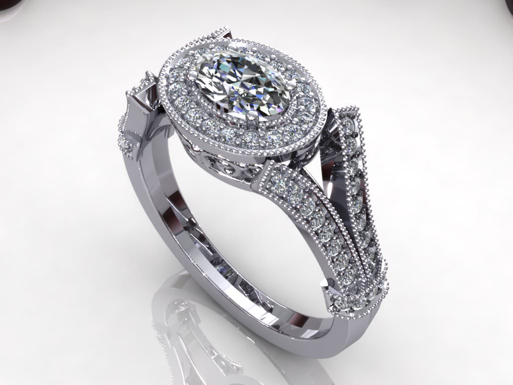 Anciant Bead Diamond Pav Ring 3D print model_1