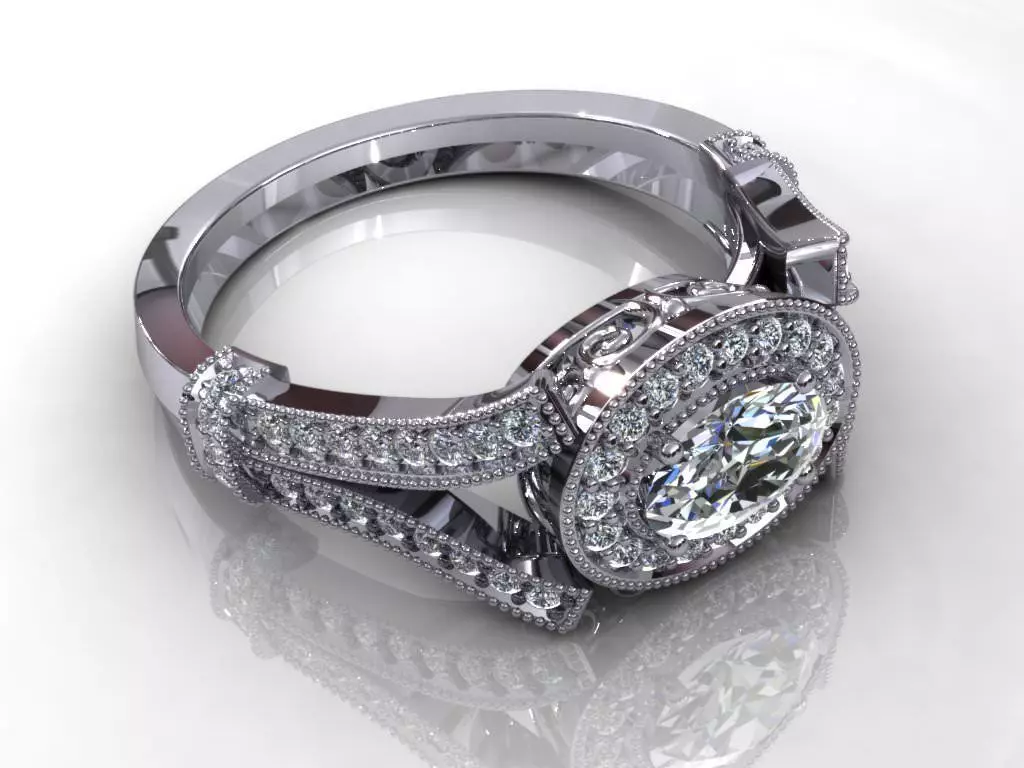 Anciant Bead Diamond Pav Ring 3D print model_0