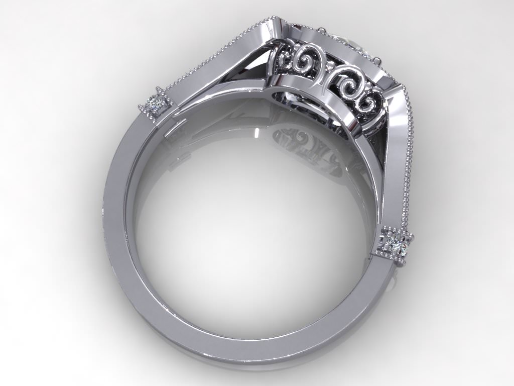 Anciant Bead Diamond Pav Ring 3D print model_2