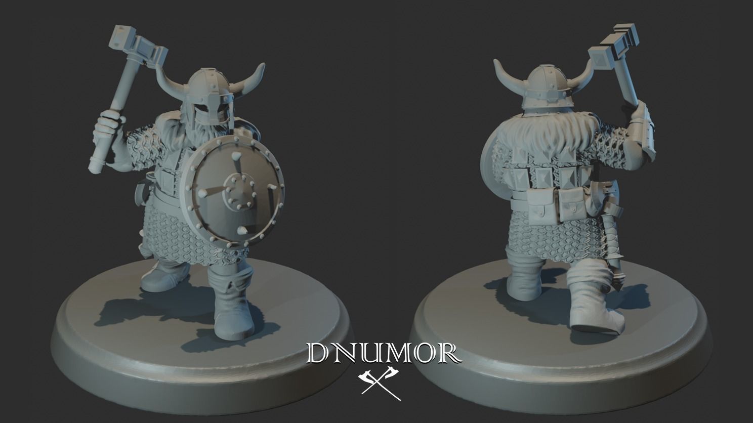 Dwarves Warriors Set2 3D Print Model 3D print model_2
