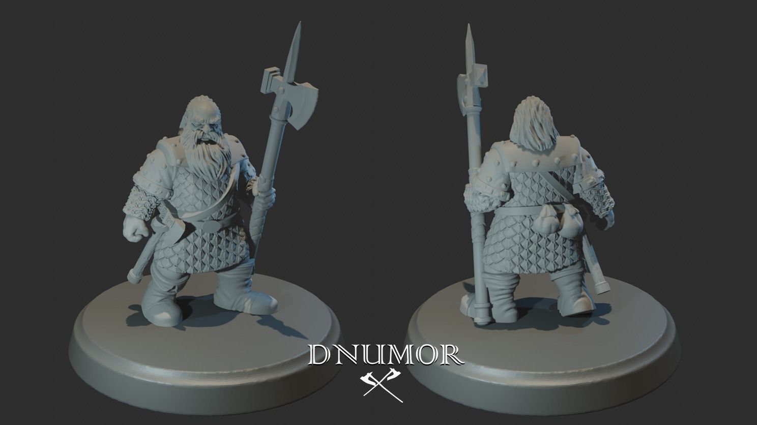 Dwarves Warriors Set2 3D Print Model 3D print model_1