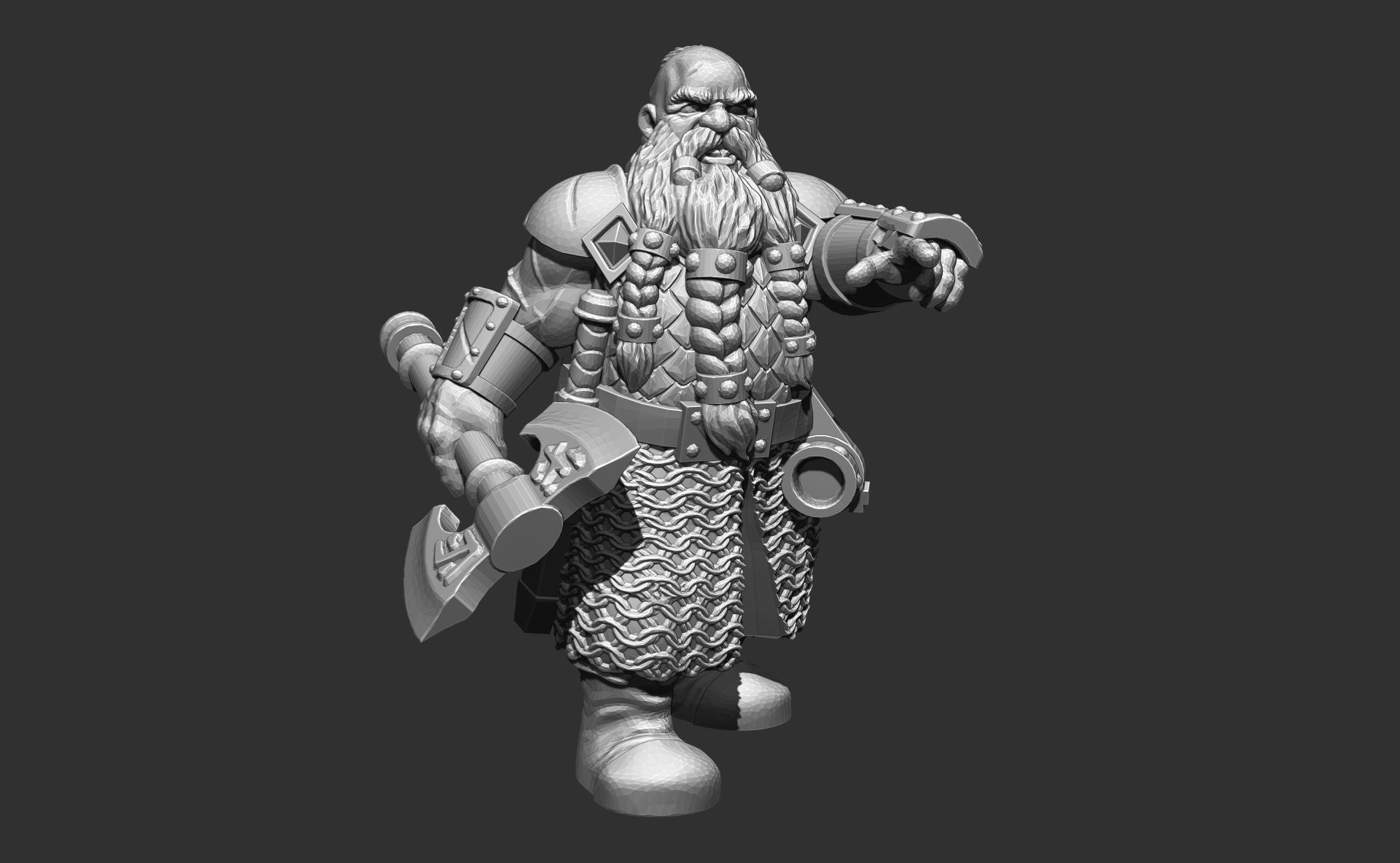Dwarves Warriors Set2 3D Print Model 3D print model_7