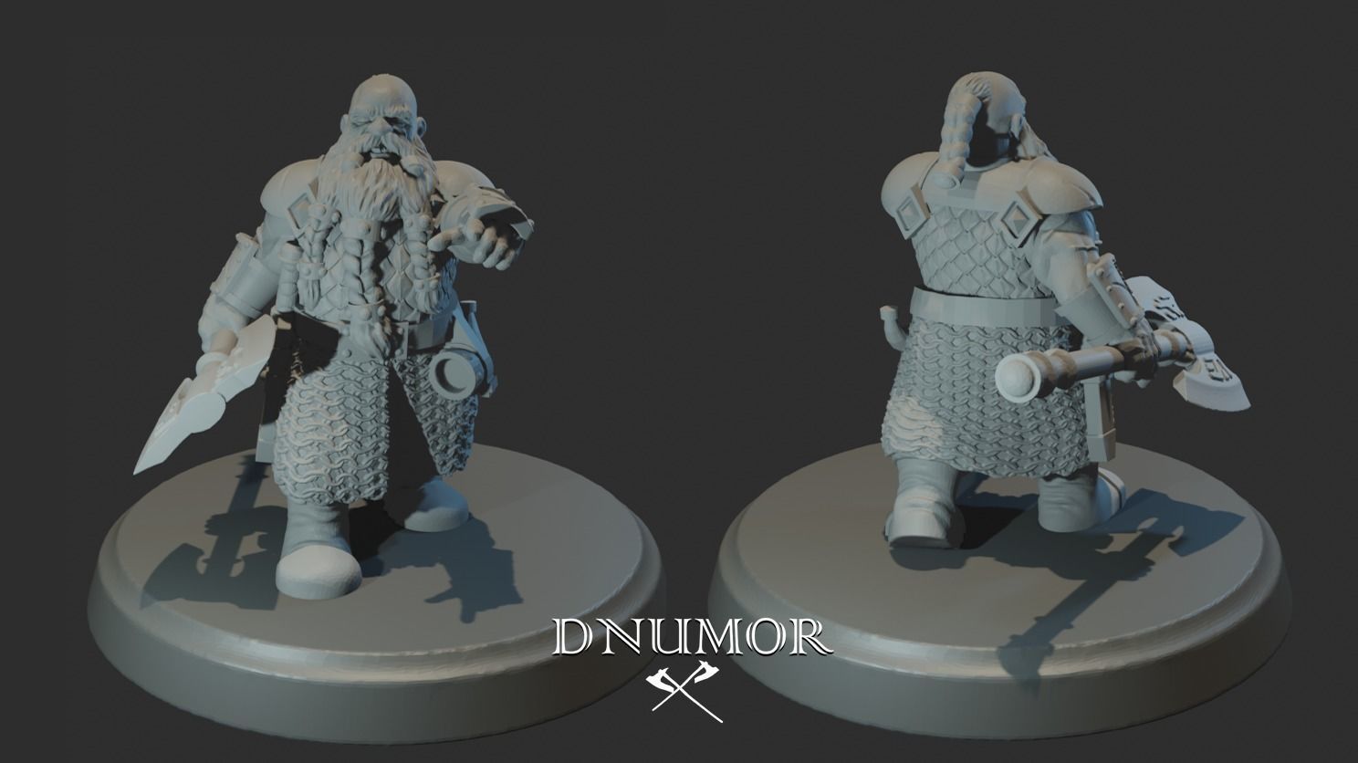 Dwarves Warriors Set2 3D Print Model 3D print model_3