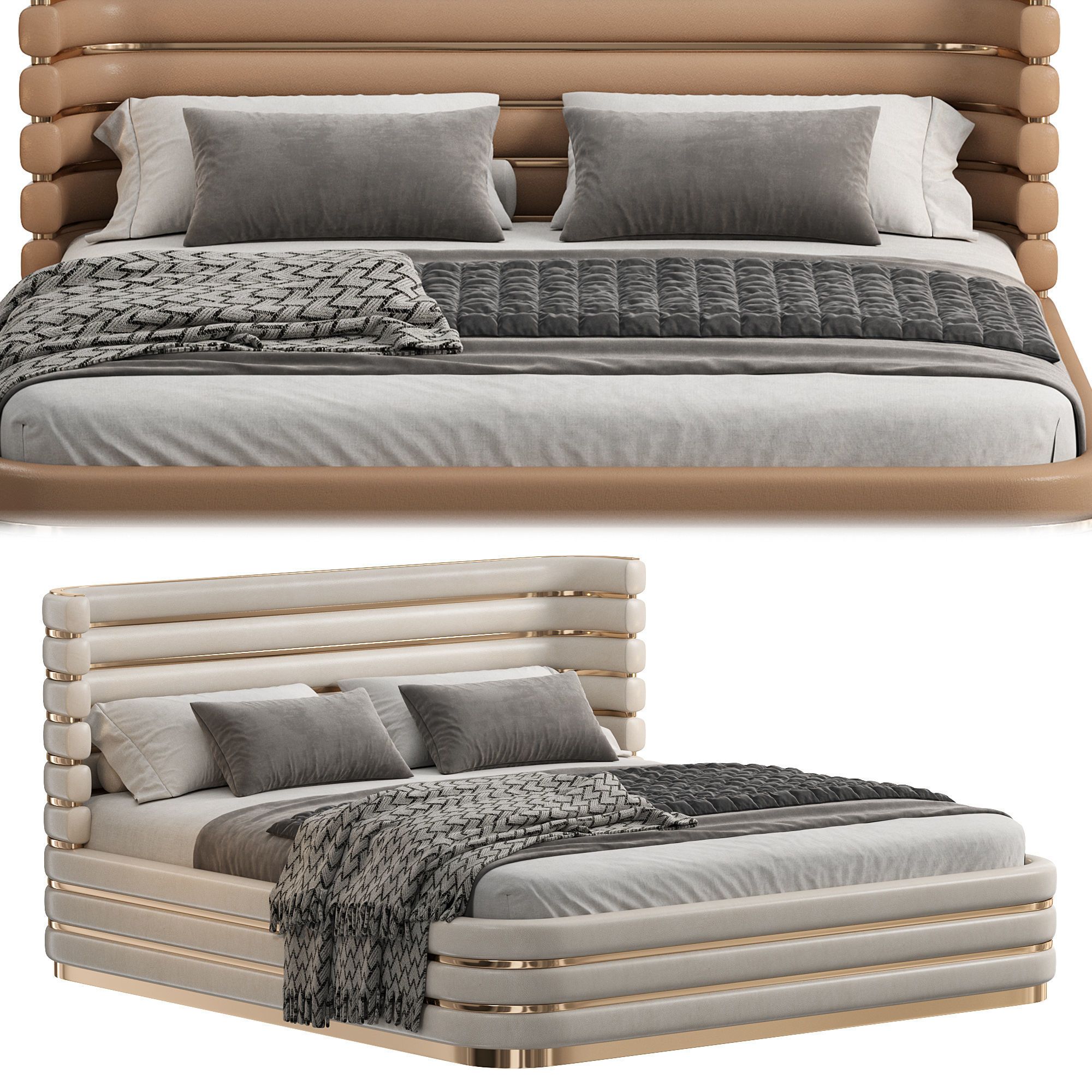 Bed Colection 1 - 4 Items 3D model  3D model_8