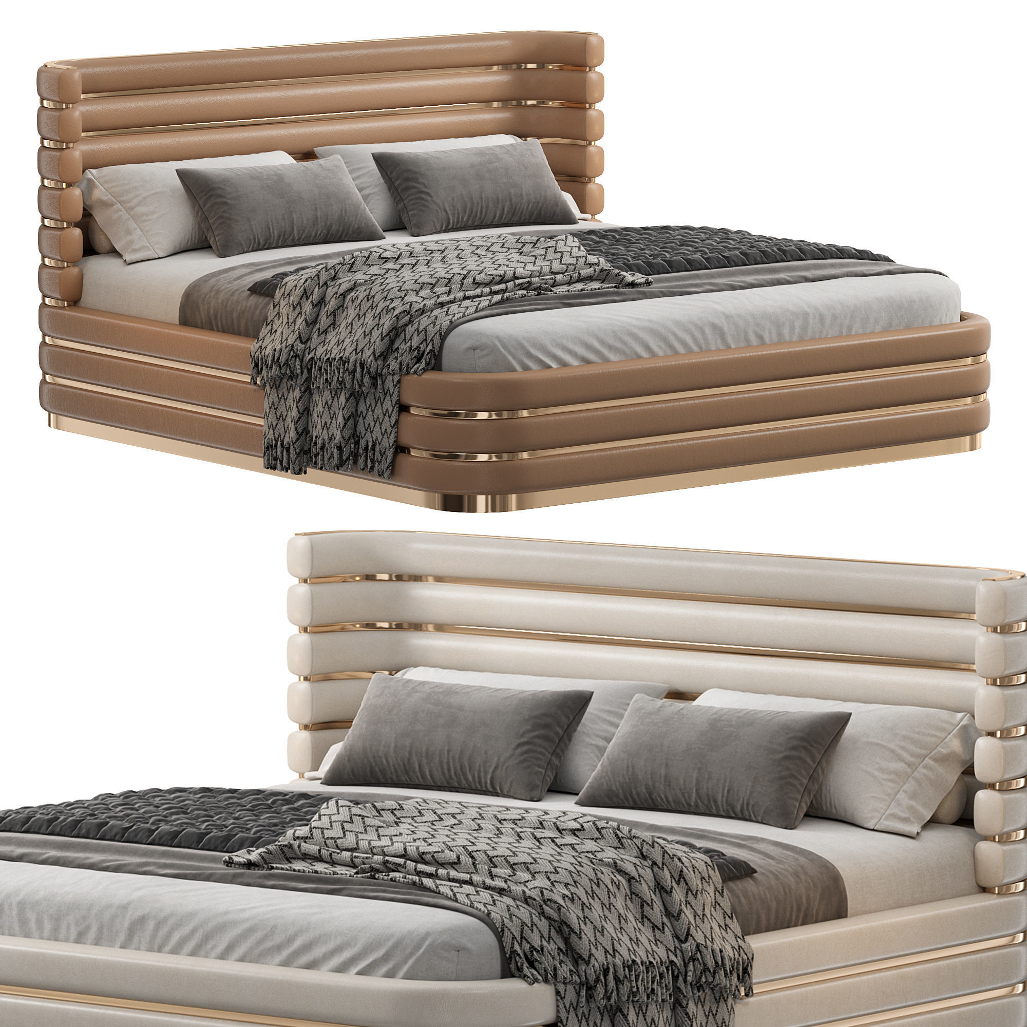 Bed Colection 1 - 4 Items 3D model  3D model_6