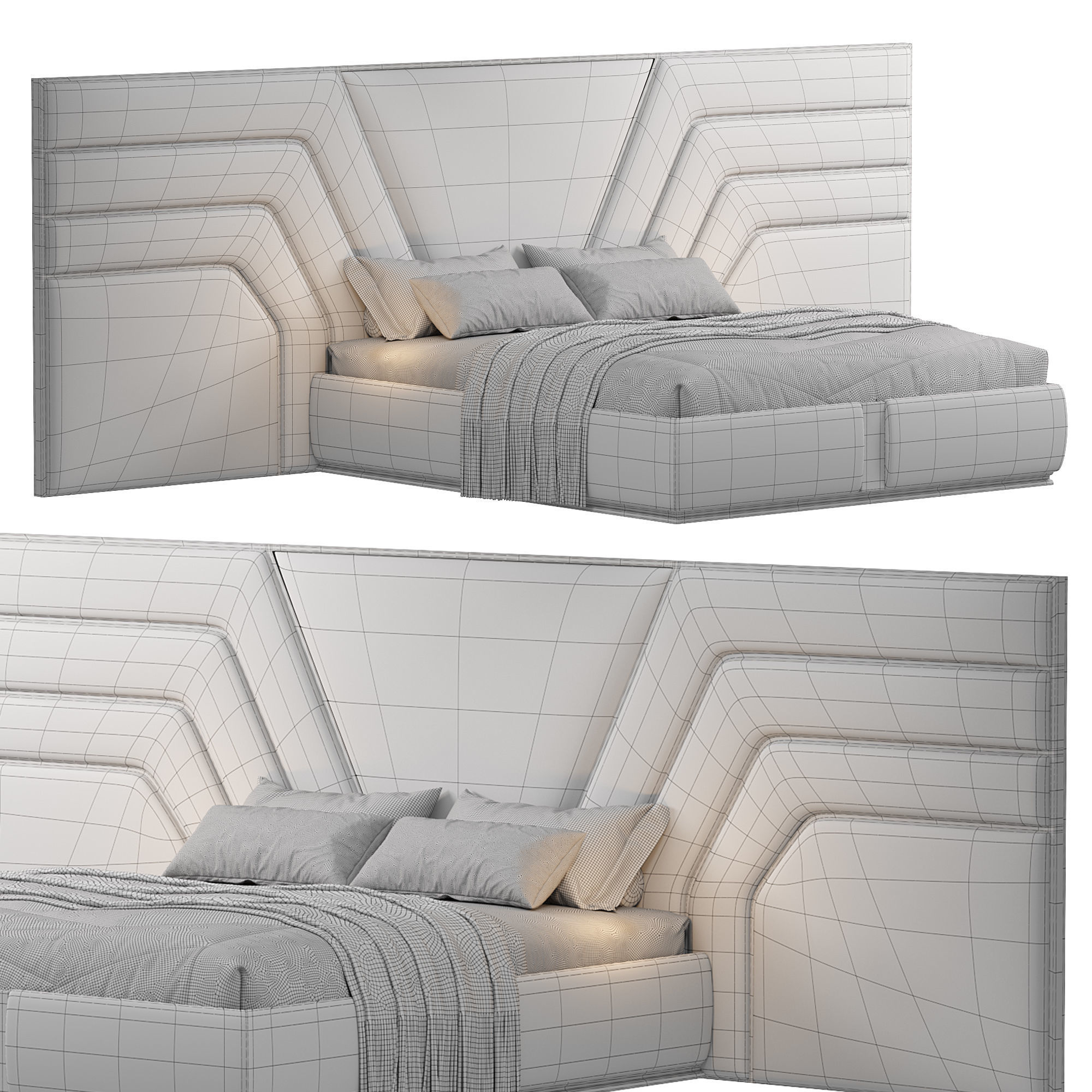 Bed Colection 1 - 4 Items 3D model  3D model_12
