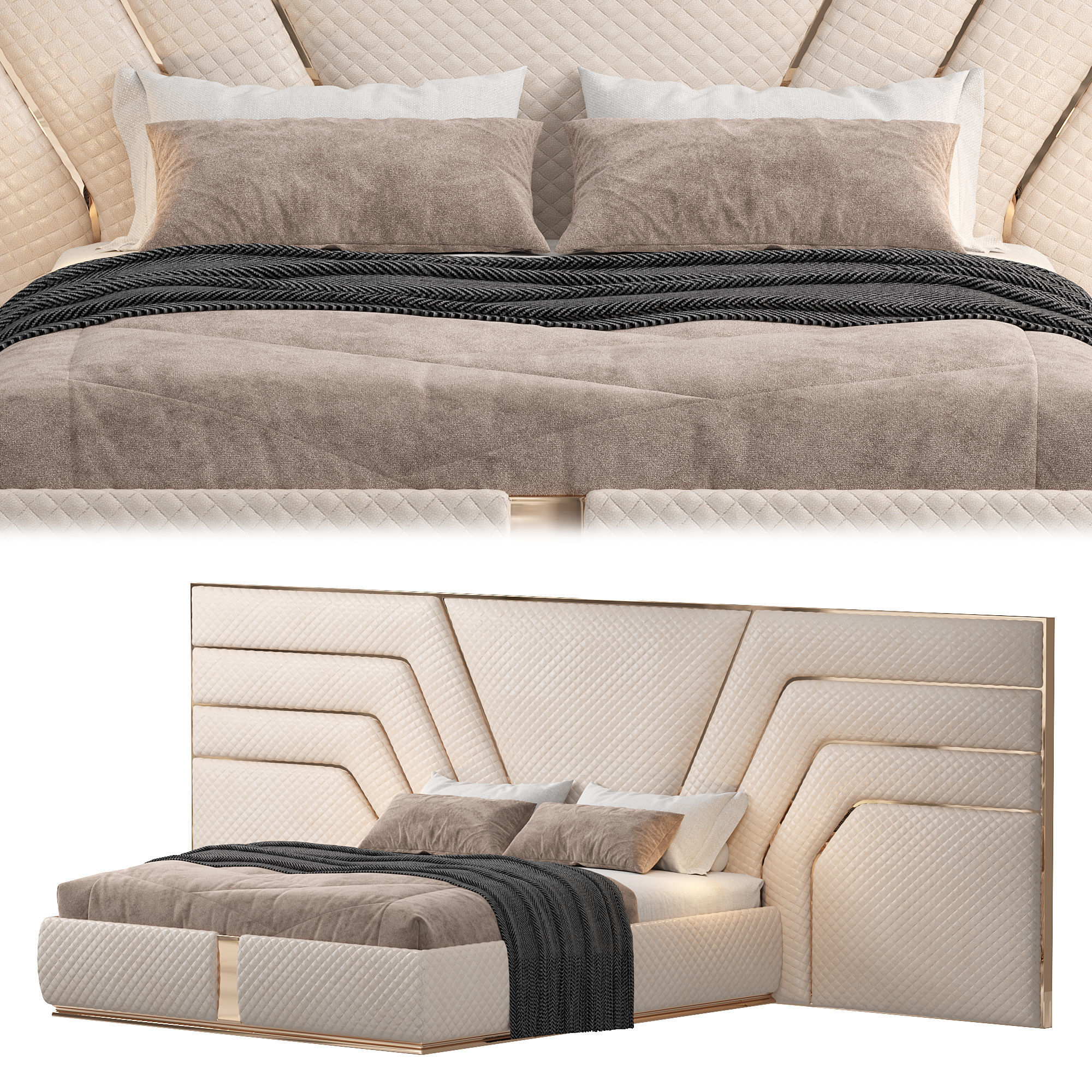 Bed Colection 1 - 4 Items 3D model  3D model_5