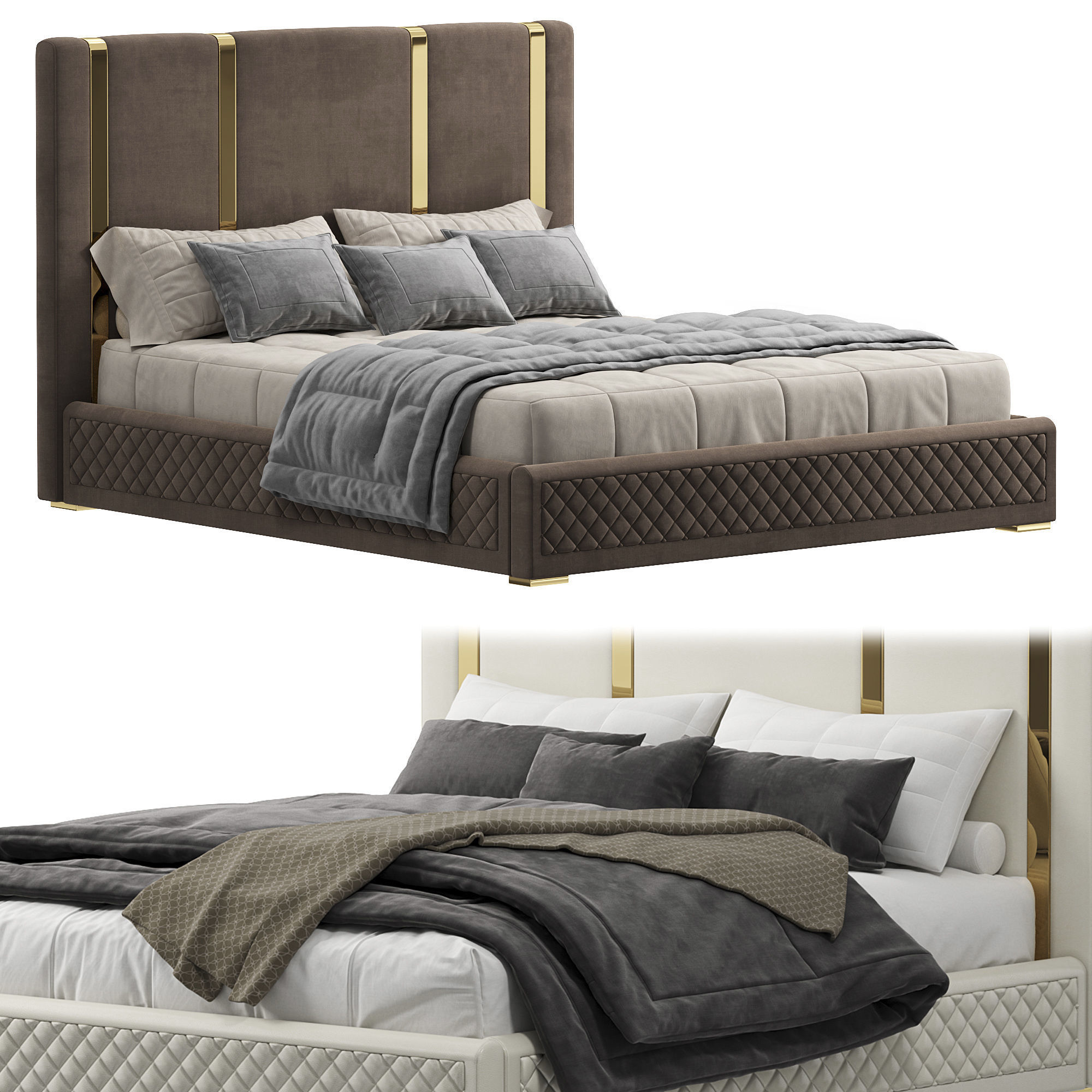 Bed Colection 1 - 4 Items 3D model  3D model_4