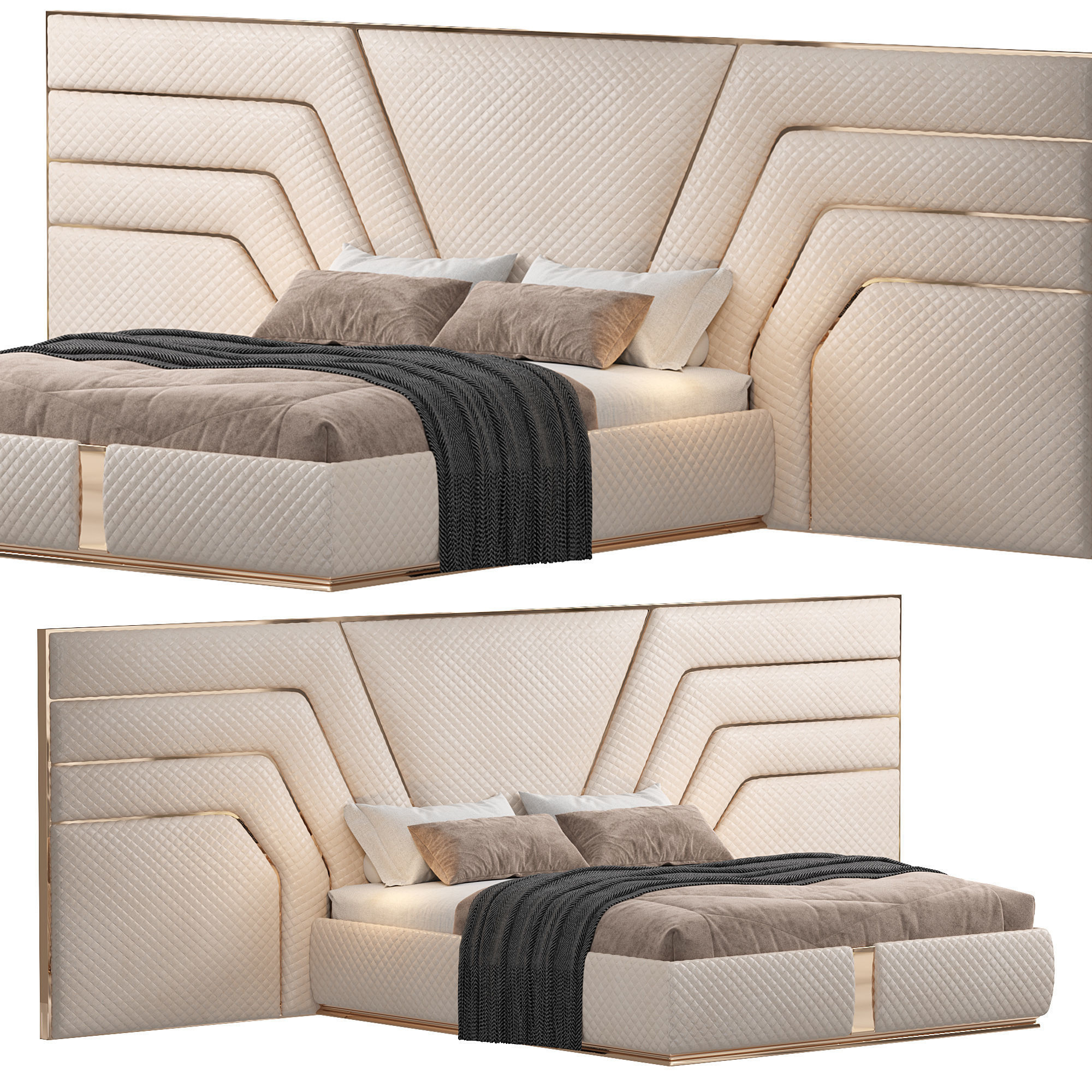 Bed Colection 1 - 4 Items 3D model  3D model_2