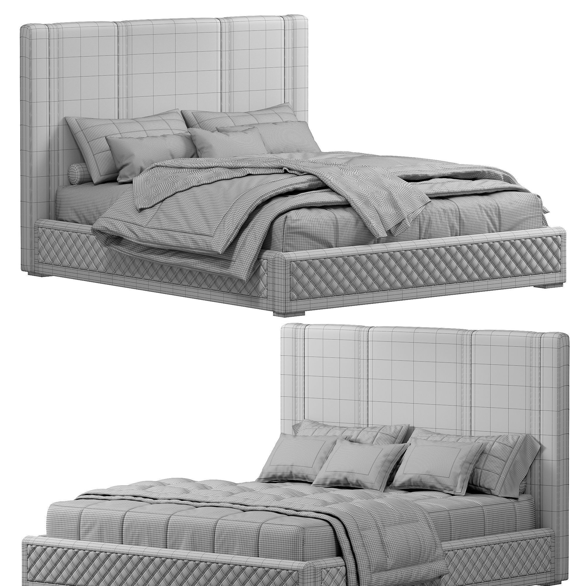 Bed Colection 1 - 4 Items 3D model  3D model_14