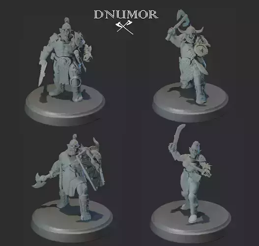 Orcs Marauders Set1 3D Print Model
